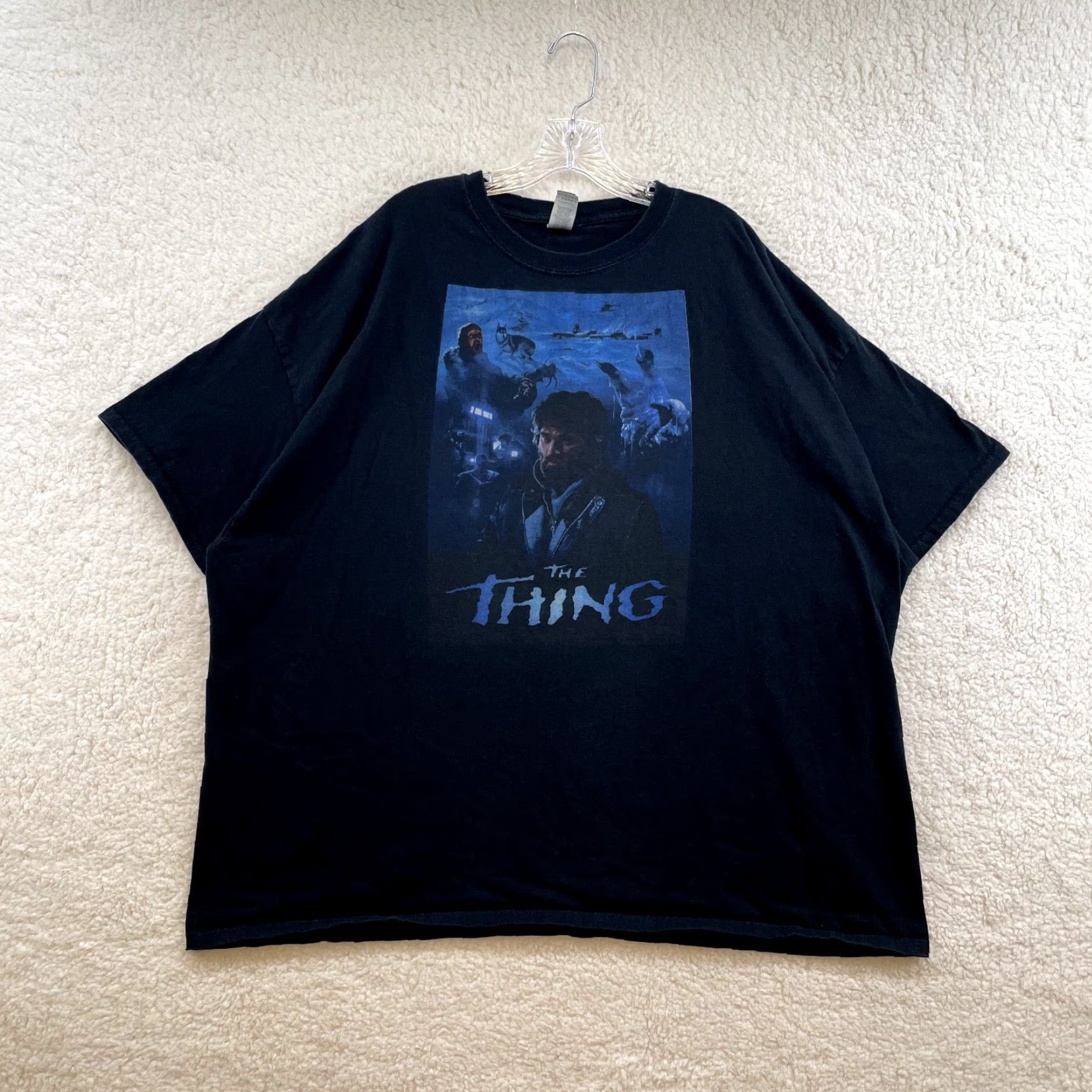 Vintage VINTAGE The Thing T-Shirt 4XL XXXXL Horror Sci-Fi Movie Promo John Carpenter Mens Graphic Tee Black Cotton Short Sleeve Size US XXL / EU 58 / 5 - 2 Thumbnail