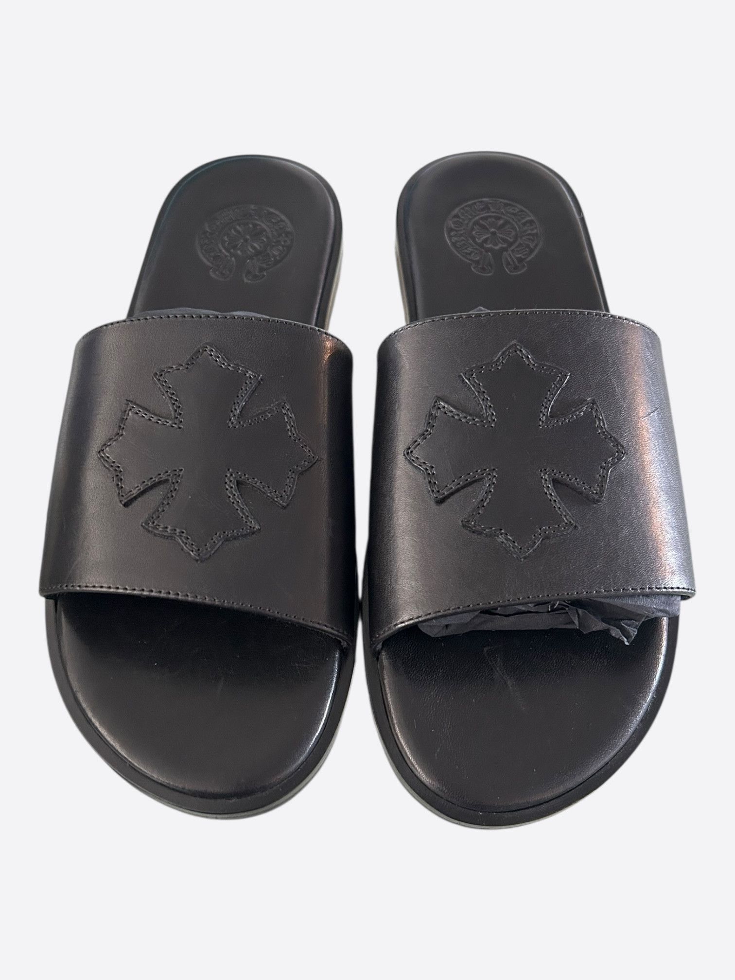 Chrome Hearts Chrome Hearts Black Cross Patch Slides Size US 8 / EU 41 - 2 Thumbnail