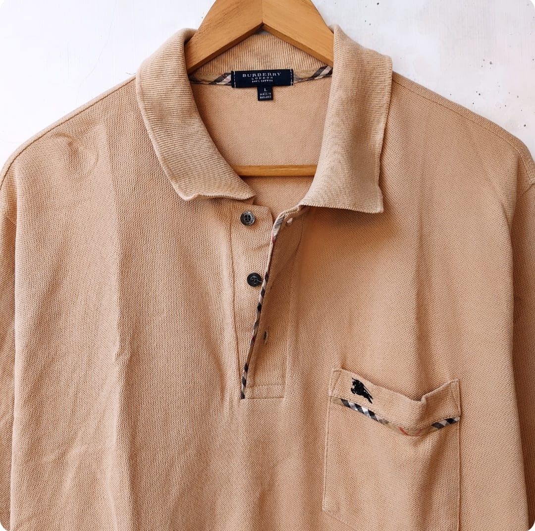 Burberry × Vintage Vintage Burberry Pocket Polo Shirt Size US L / EU 52-54 / 3 - 4 Thumbnail
