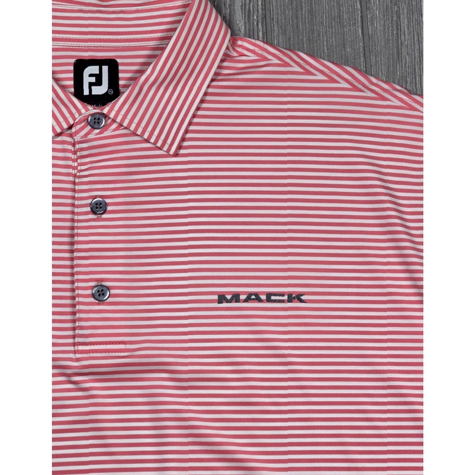 Footjoy FootJoy FJ Performance Polo Shirt Men Short Sleeve 2XL Pink White Mack Truck Logo Polo Size US XXL / EU 58 / 5 - 3 Thumbnail