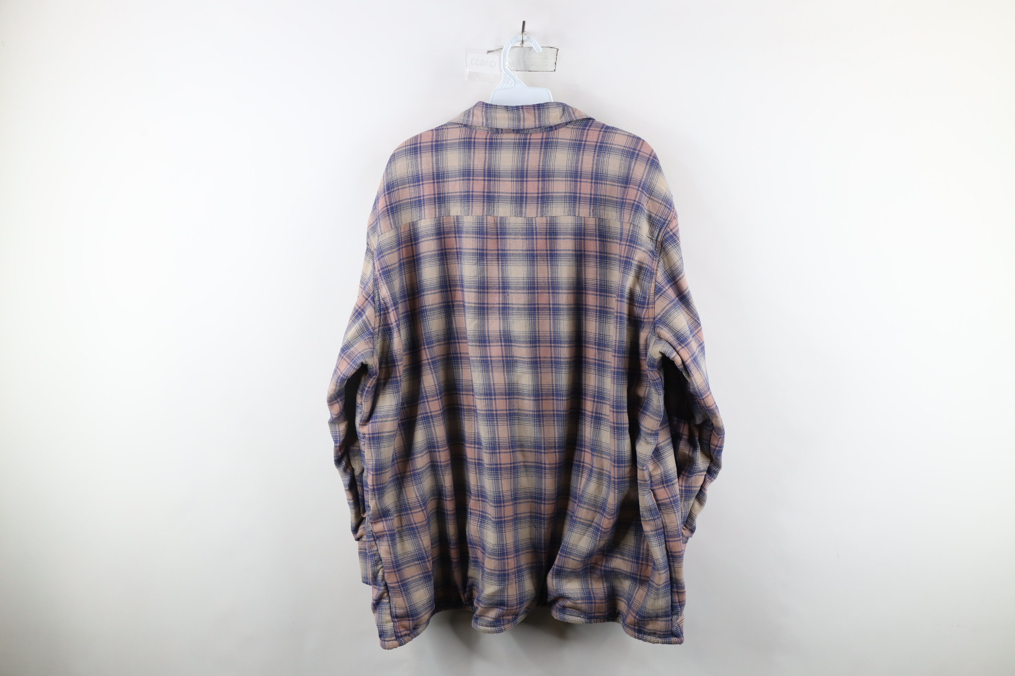 Vintage Vintage 90s Streetwear Knit Lined Flannel Shirt Jacket Size US XL / EU 56 / 4 - 9 Thumbnail
