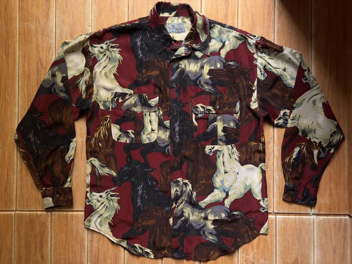 Kenzo KENZO JEANS Silk Horse Pattern Long Sleeve Size XXS / US 00 / IT 34 - 1 Thumbnail