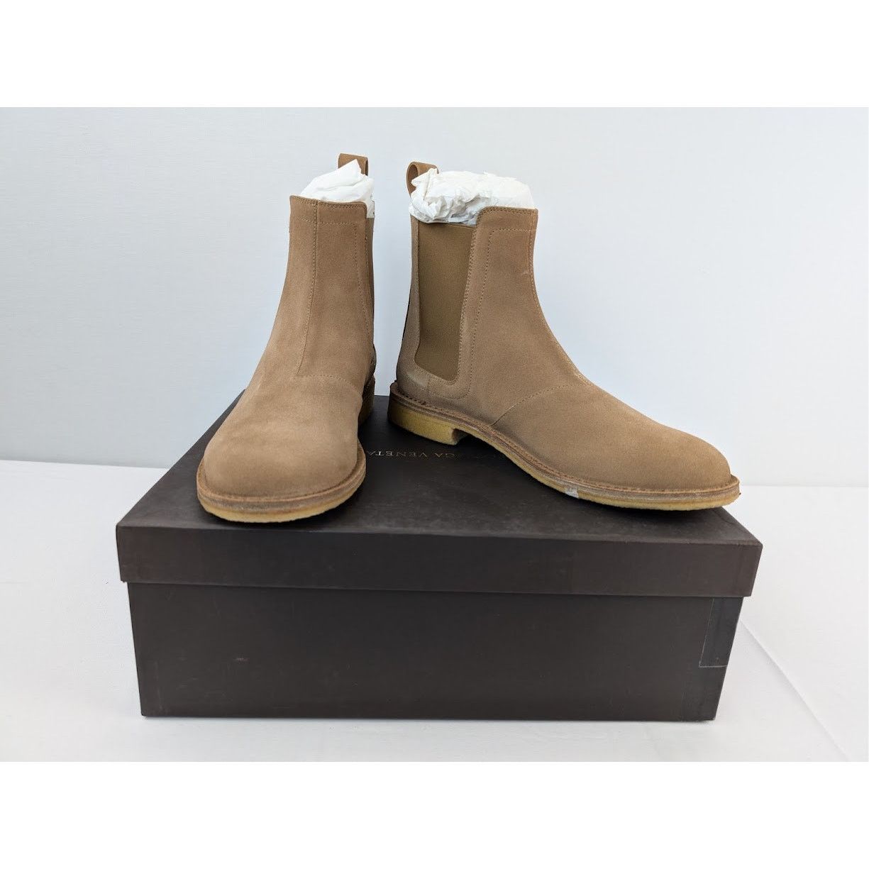 Bottega Veneta o1rshd1 Suede Chelsea Boots in Light Brown Size US 8 / EU 41 - 20 Thumbnail