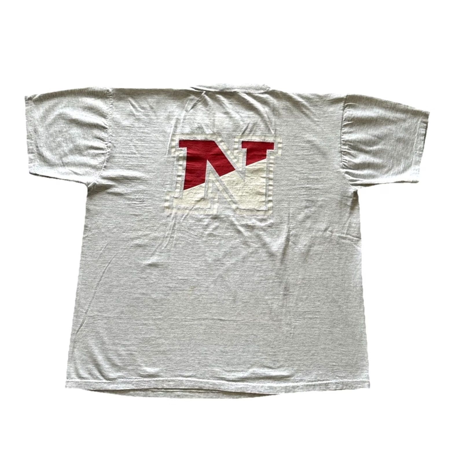 Vintage VINTAGE MV Sport University Of Nebraska Tee XL Gray Unisex Short Sleeve Single Stitch 80s USA Size US XL / EU 56 / 4 - 2 Thumbnail