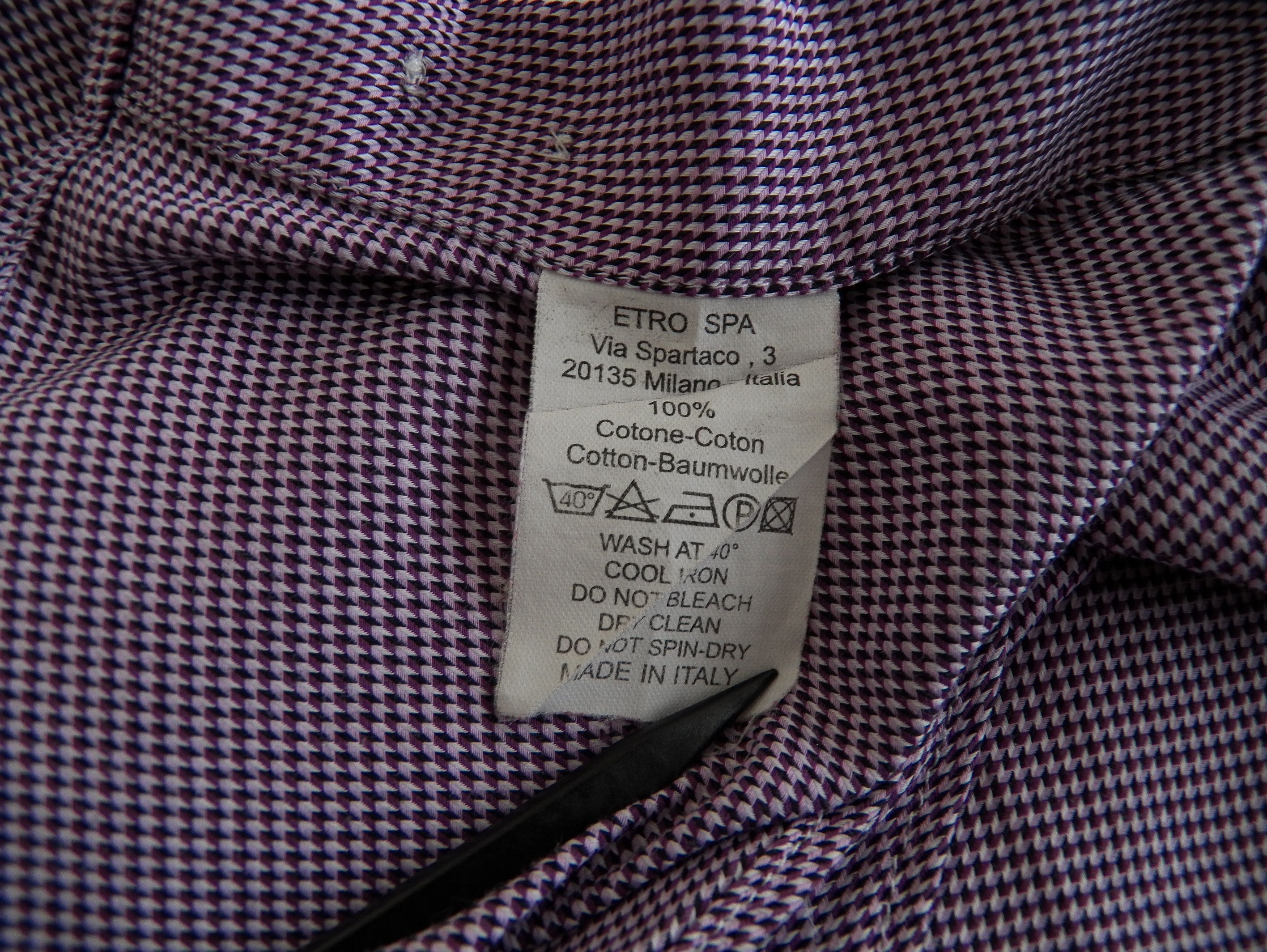 Etro Etro Dress Shirt 42 16.5 violet micro houndstooth Slim Size US L / EU 52-54 / 3 - 5 Thumbnail