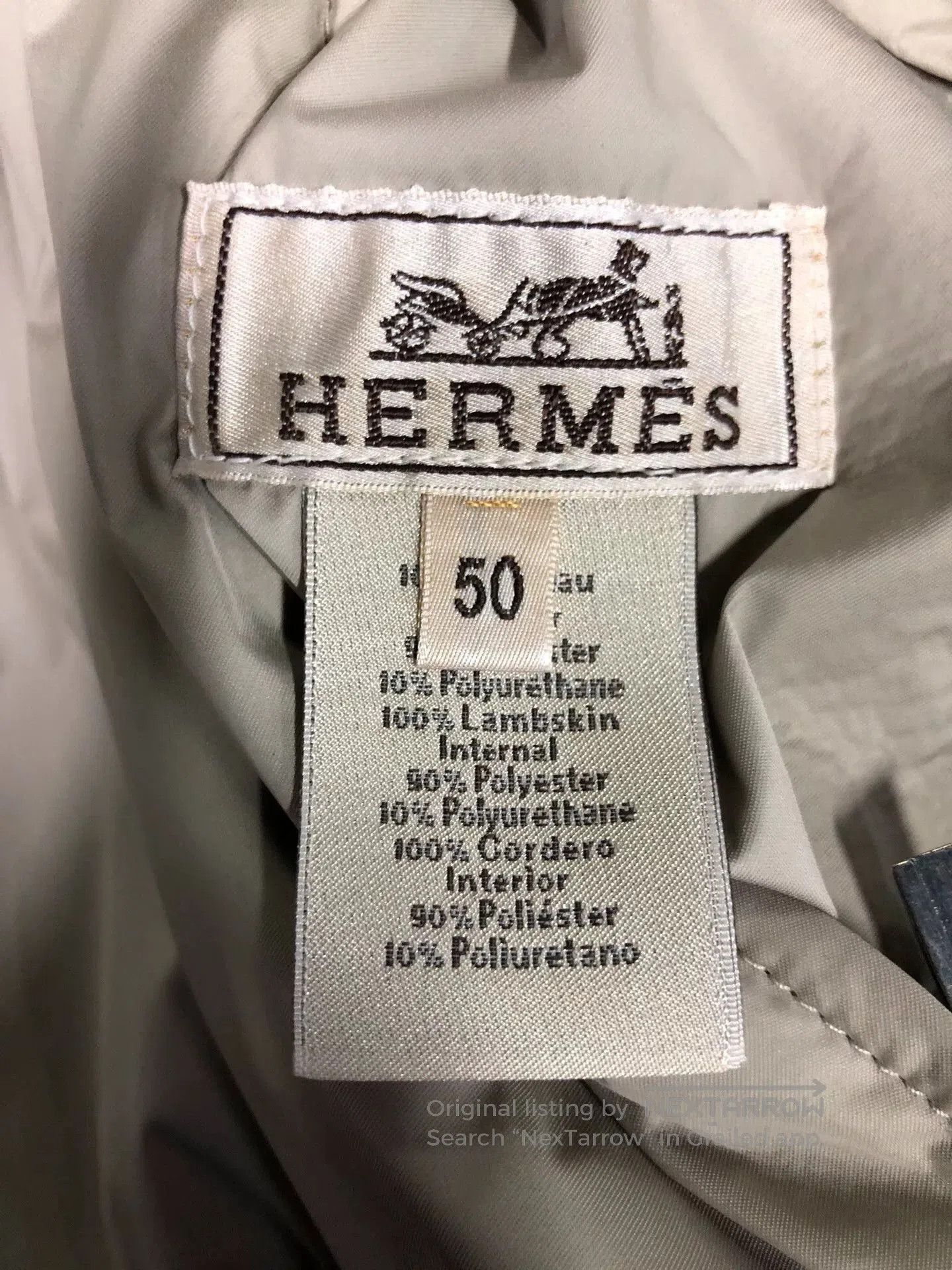 Hermes Hermes Reversible Leather Jacket in Cream. Size US L / EU 52-54 / 3 - 5 Thumbnail