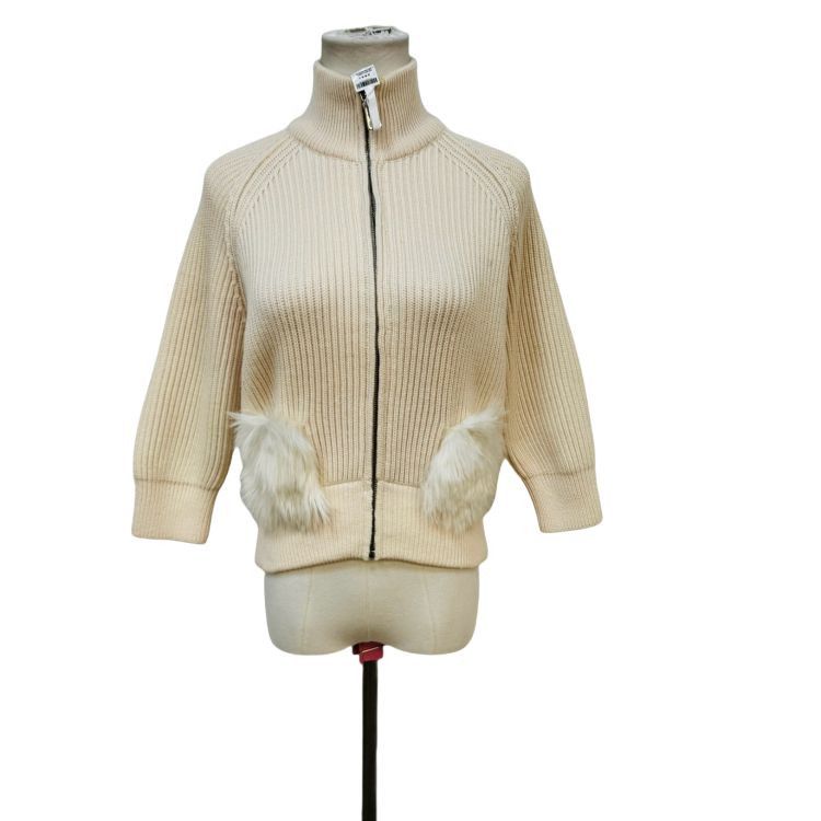 Prada Prada Wool Fur Detail Zip-Up Jacket Size 42 Size M / US 6-8 / IT 42-44 - 1 Thumbnail
