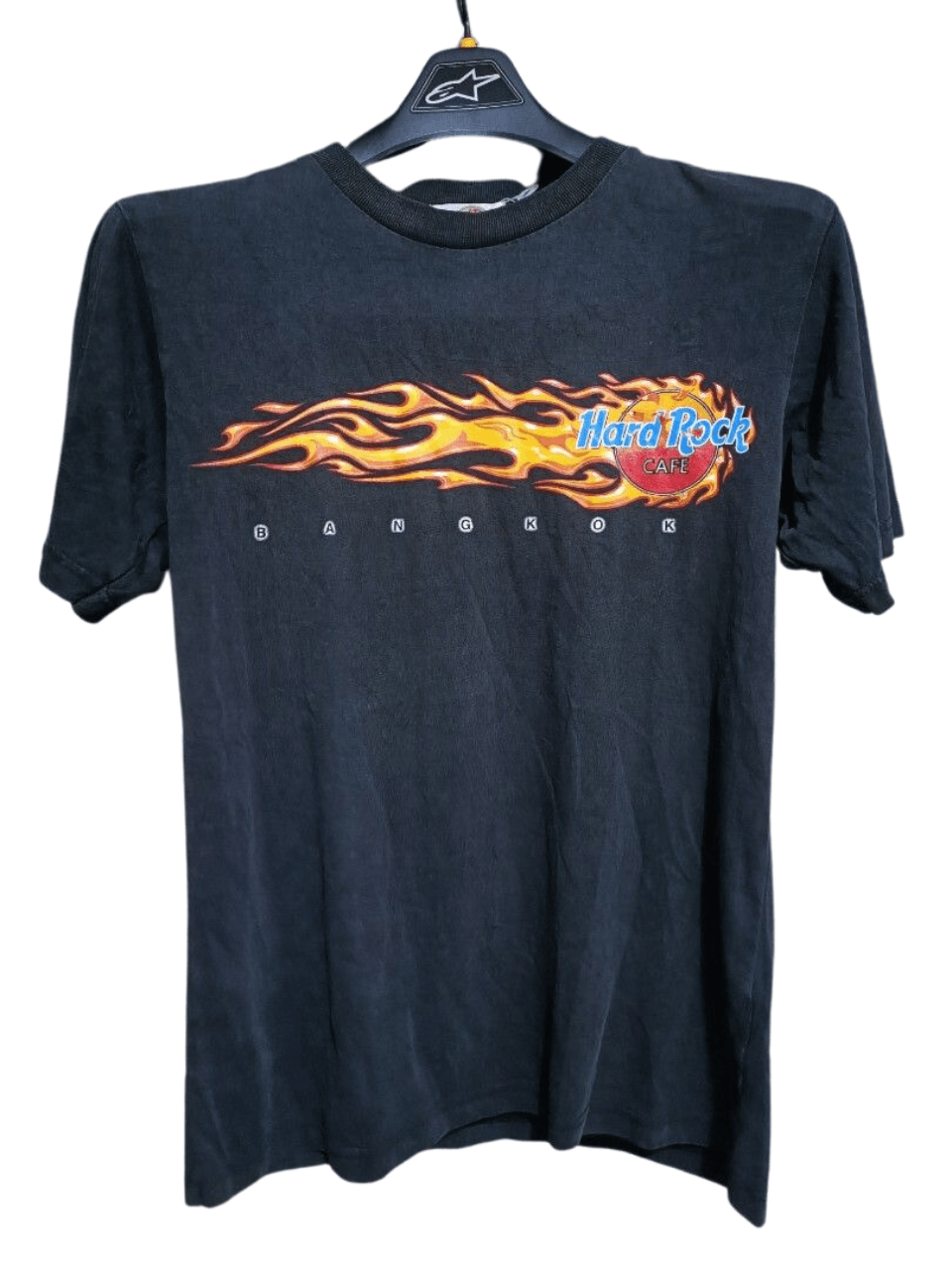 image of Flaming Shit x Hard Rock Cafe Vintage Flame Hard Rock Cafe Bangkok Shirt in Black (Size Small)