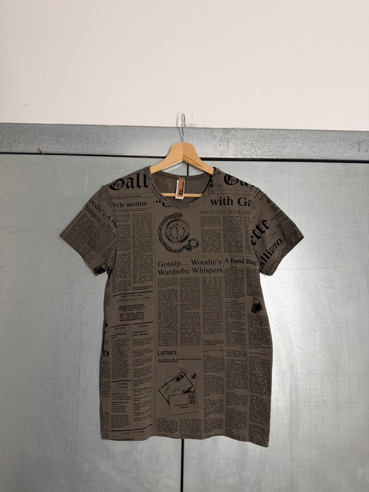 John Galliano John Galliano Gazette Newsprint t shirt | Grailed