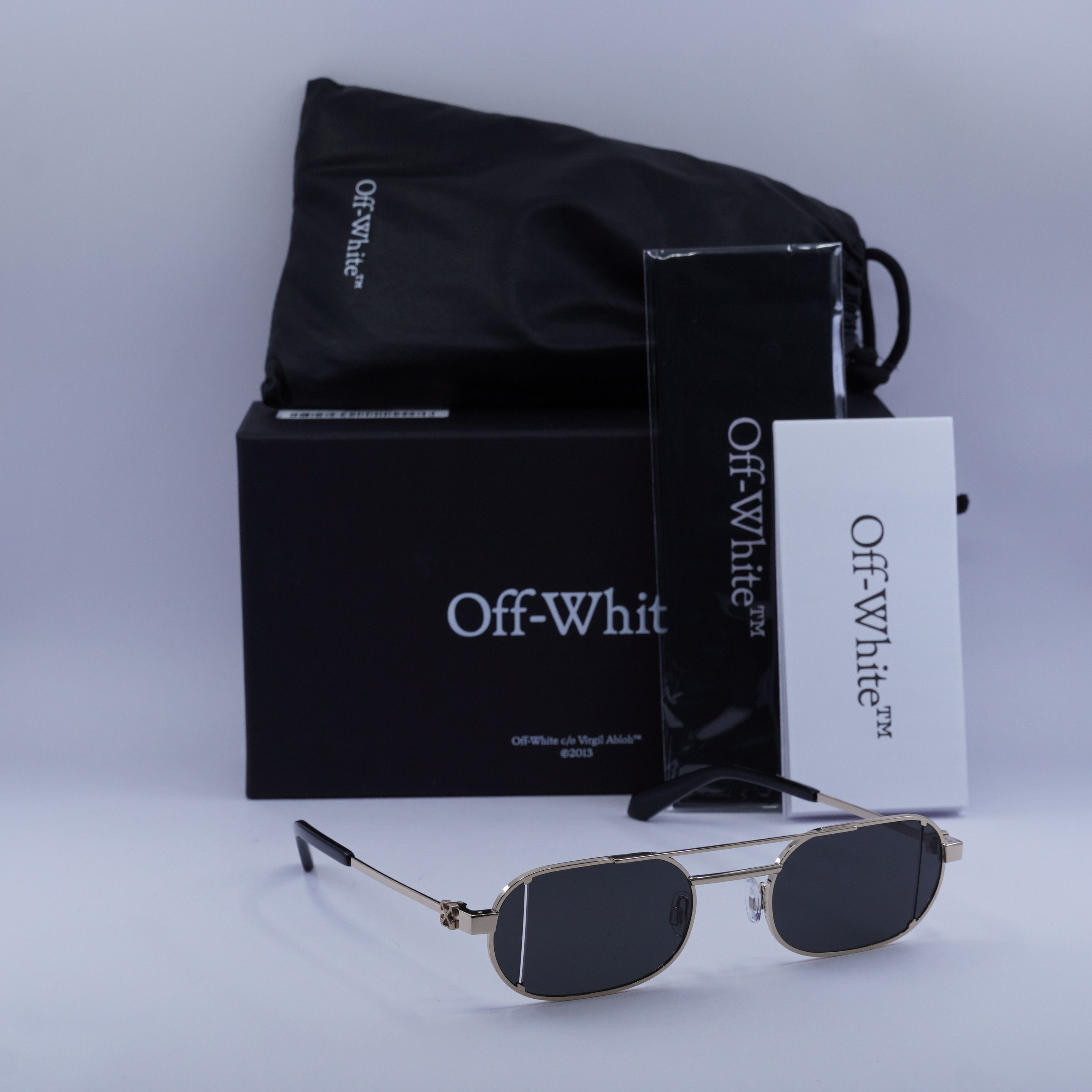 Off-White Off-White Off-White OERI14H LYNN 7606 Sunglasses Gold Oval Size ONE SIZE - 1 Thumbnail