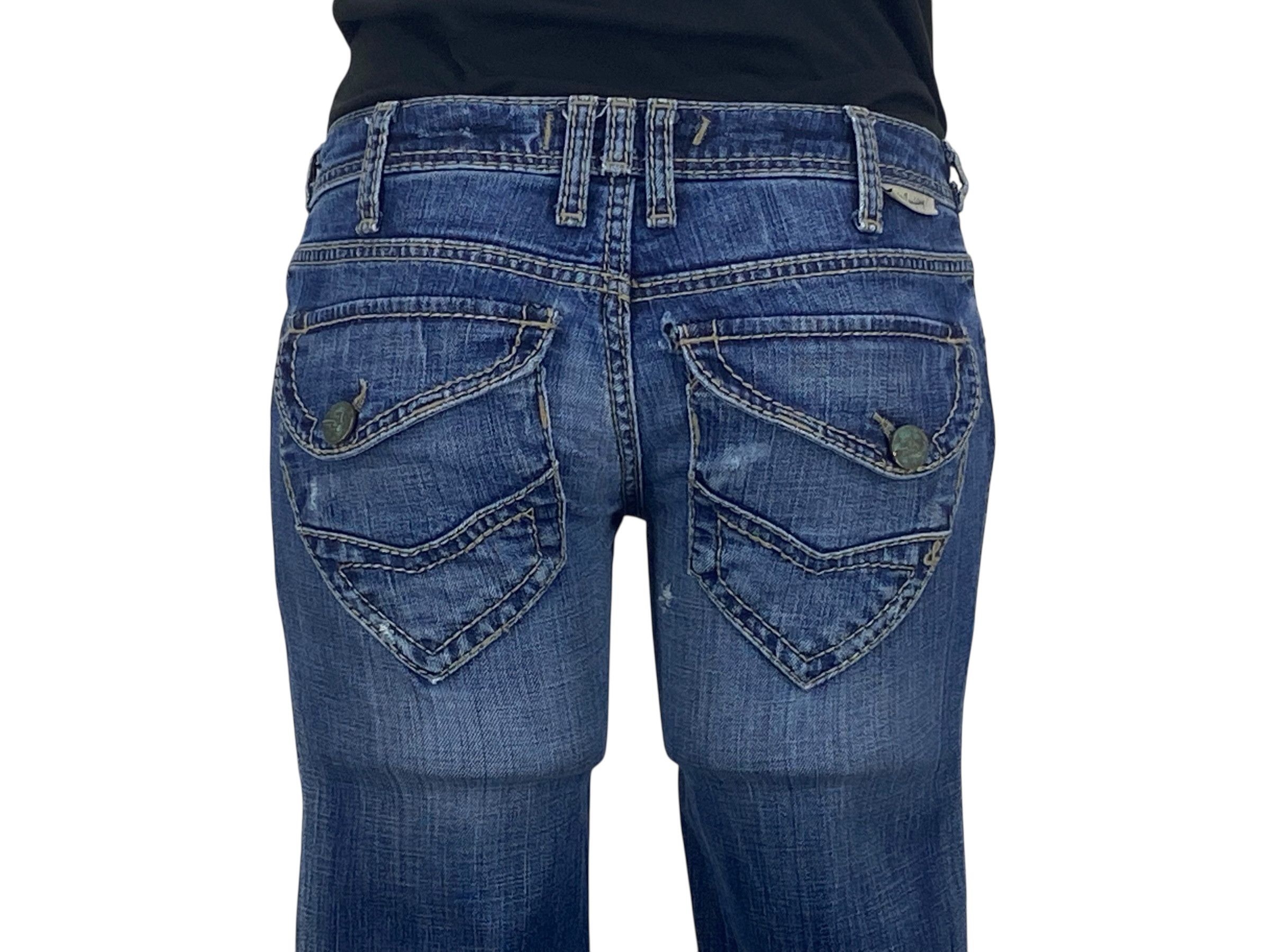 Japanese Brand Low Rise Flare Women Jeans Size 24" / US 00 / IT 34 - 6 Thumbnail