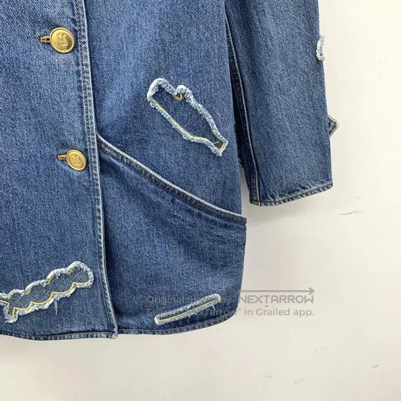 Chanel Chanel Blue Cotton Women's Jacket with Shearling Collar . Size XXS / US 00 / IT 34 - 4 Thumbnail