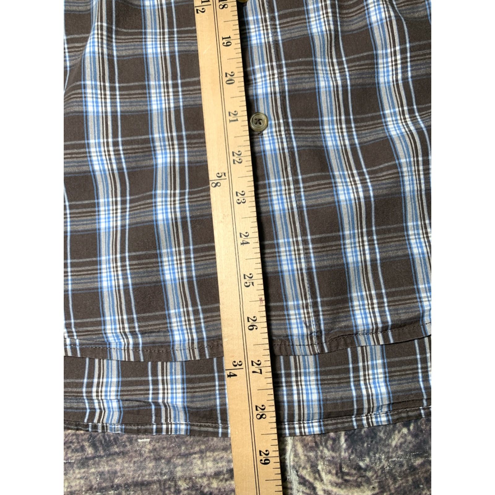 Wrangler Wrangler Shirt Mens XL Short Sleeve Brown White Blue Plaid Button Up Western Shirt Size US XL / EU 56 / 4 - 5 Thumbnail