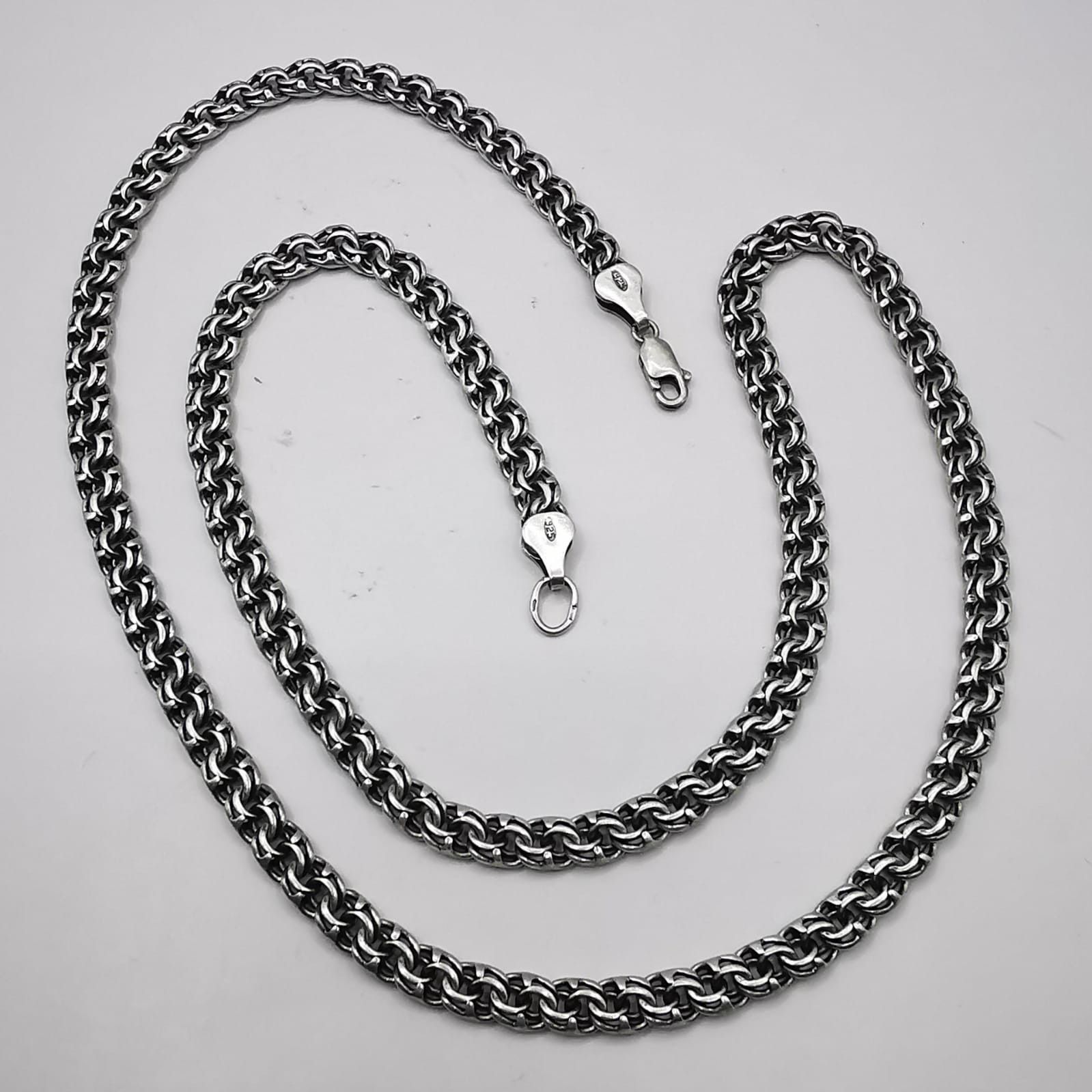 Sterling Silver Vintage Jewelry Chain, 925 Sterling Silver, Signed 28,28g Size ONE SIZE - 5 Thumbnail