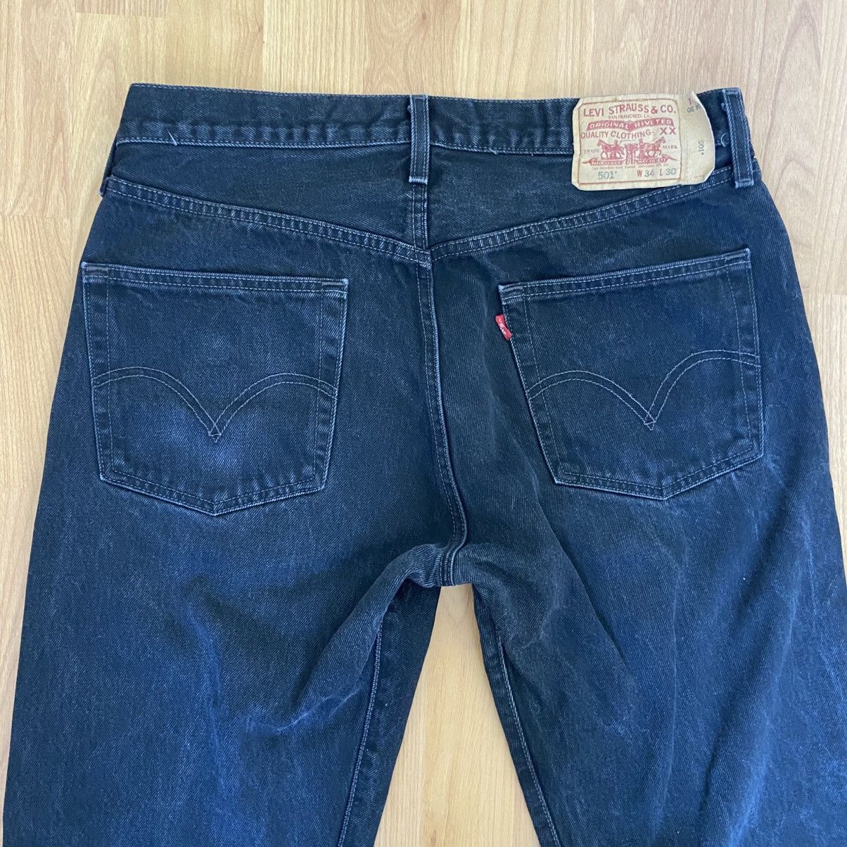 Levi's Levi’s Men’s 501 Button Fly Black Jeans Size 34x30 Size US 34 / EU 50 - 4 Thumbnail