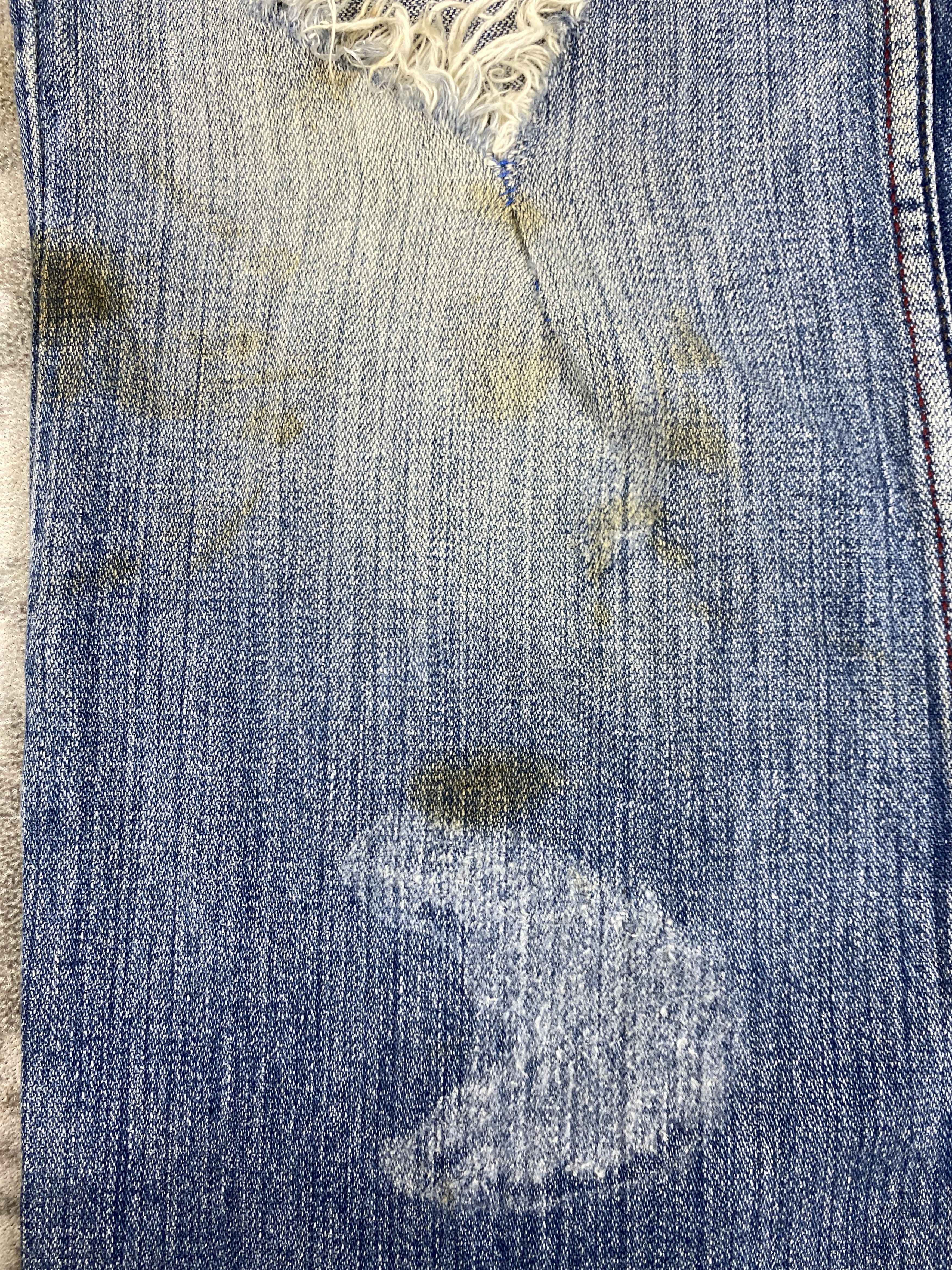 If Six Was Nine Distressed Blue Armani Jeans 34x31.5 Denim JN3382 Size US 34 / EU 50 - 12 Thumbnail