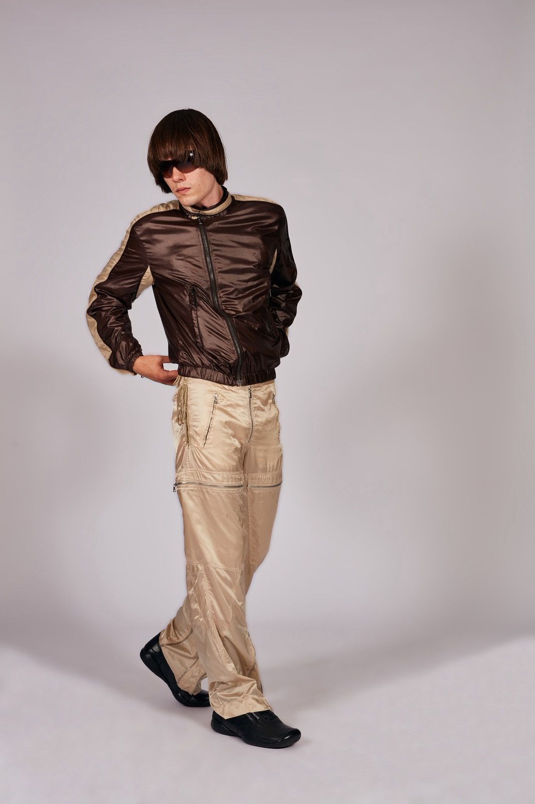 Prada Vintage Nylon Archive Bondage Zipper Laced Cargo Pants