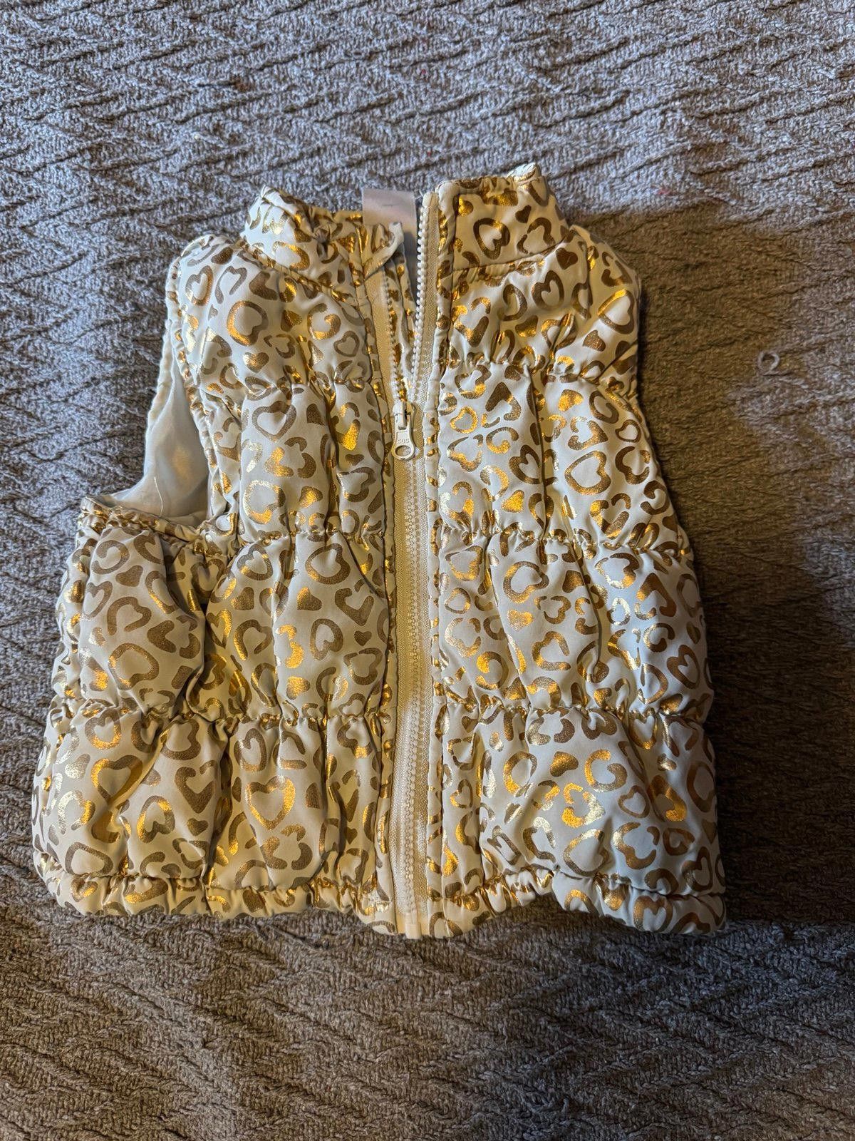 Designer 2T Toddler Girl Cheetah Puffer Vest Size XXS / US 00 / IT 34 - 1 Thumbnail