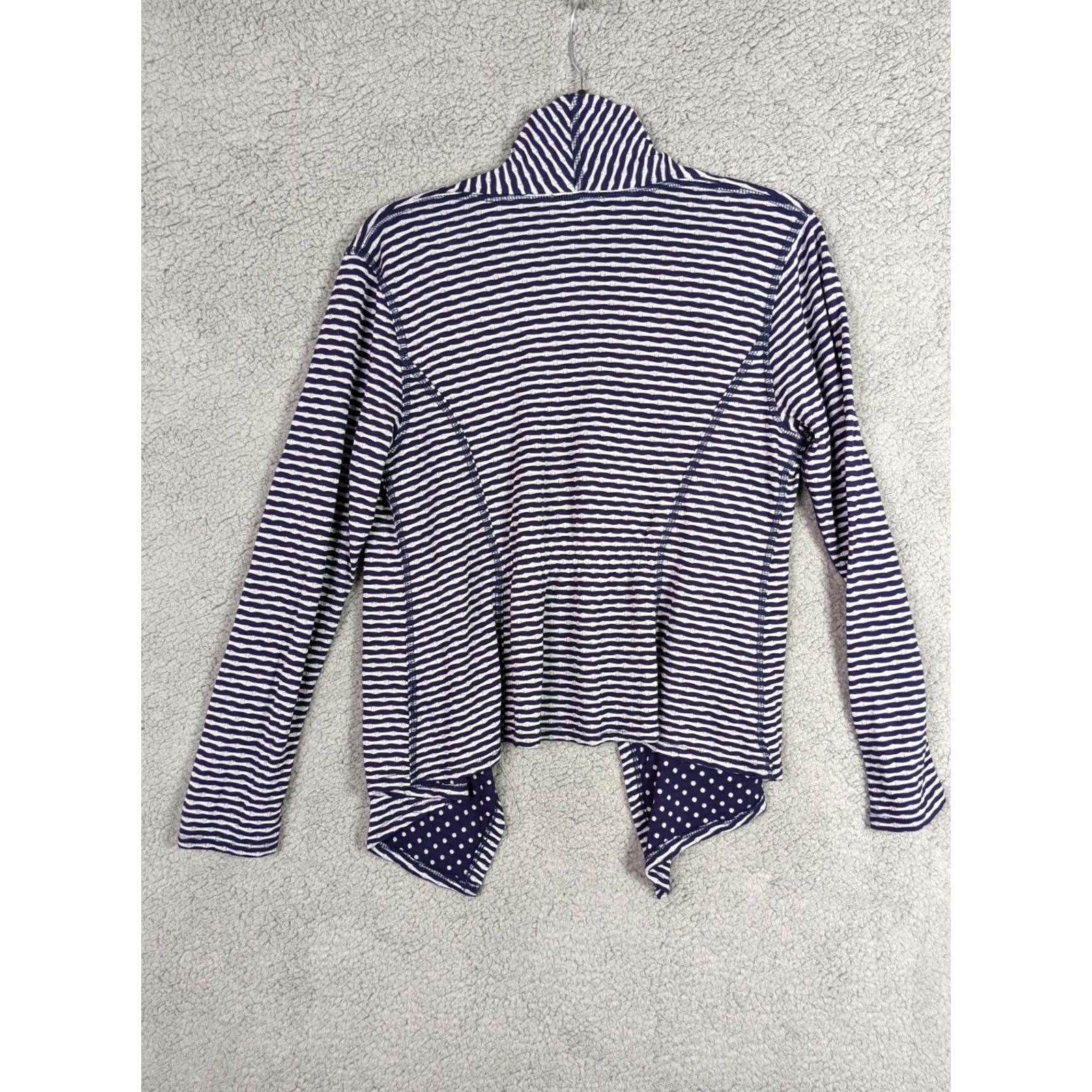 Market Market spruce Women's knit top blue white open front long sleeve size M Size M / US 6-8 / IT 42-44 - 3 Thumbnail