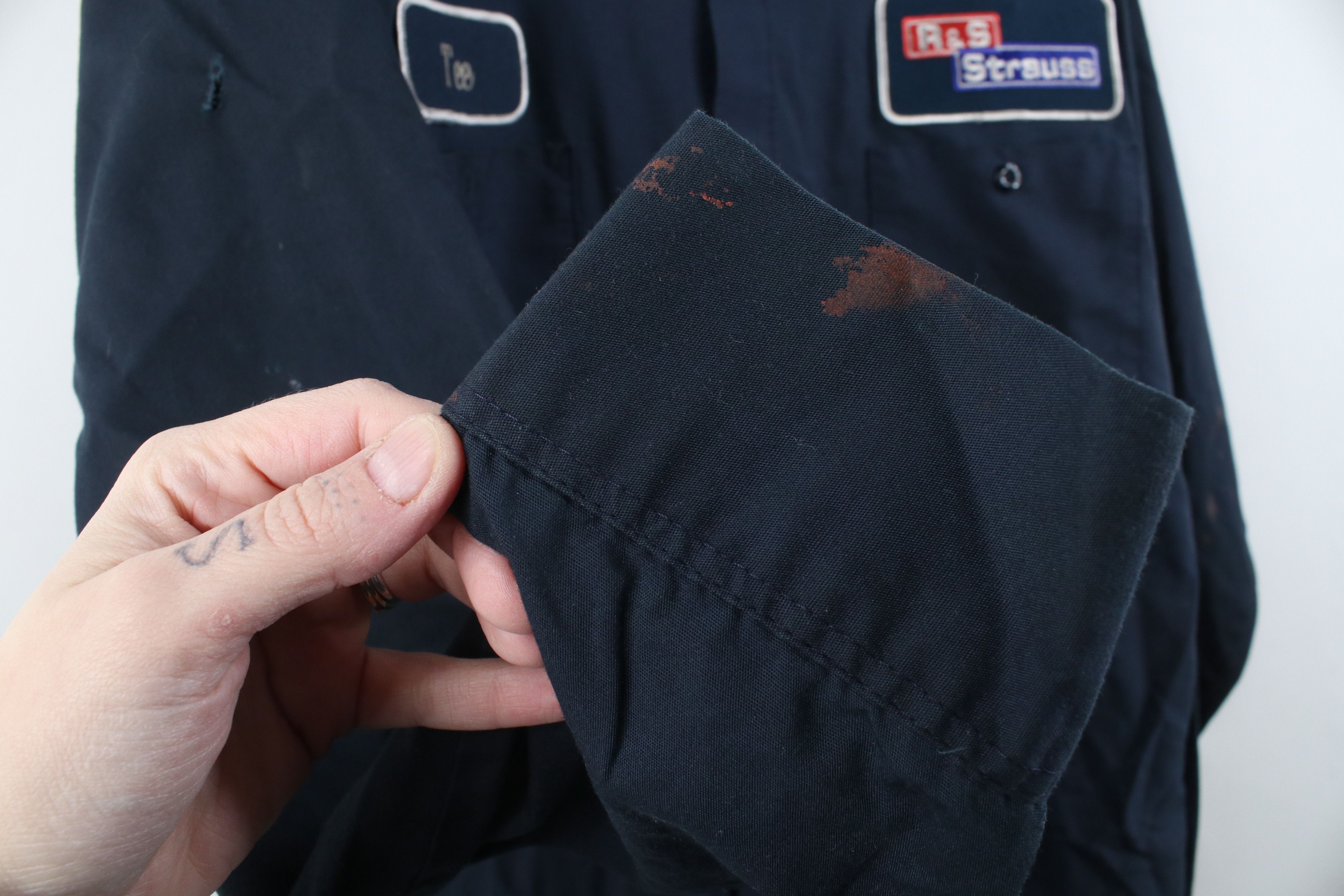 Vintage Vintage 90s Workwear Mechanic Button Shirt Blue USA Size US XL / EU 56 / 4 - 10 Thumbnail