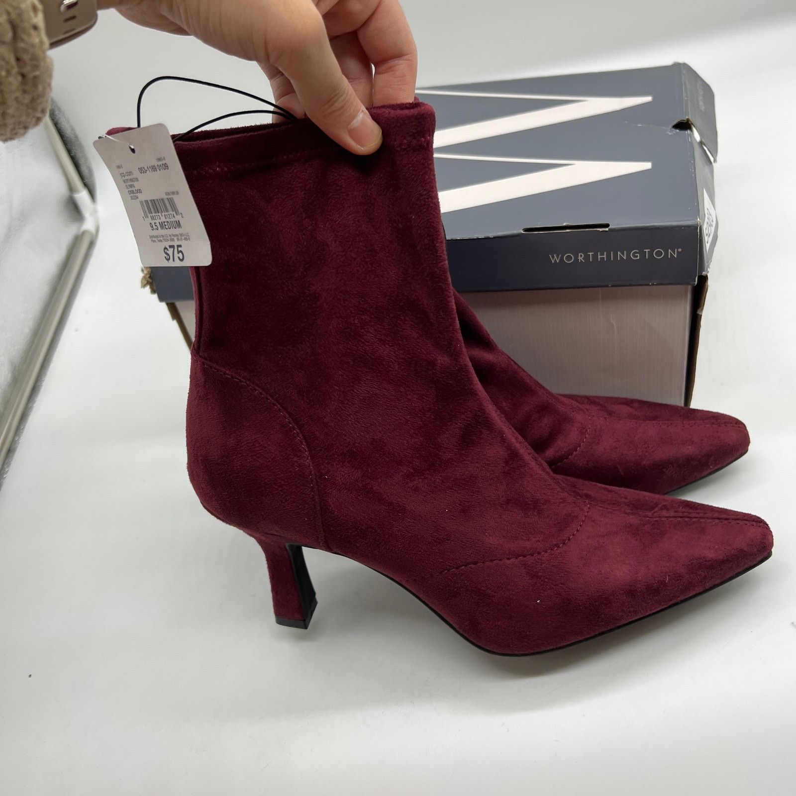 Other Worthington Elegant Oxblood Suede Ankle Boots Size 9.5M Size US 9.5 / IT 39.5 - 6 Thumbnail