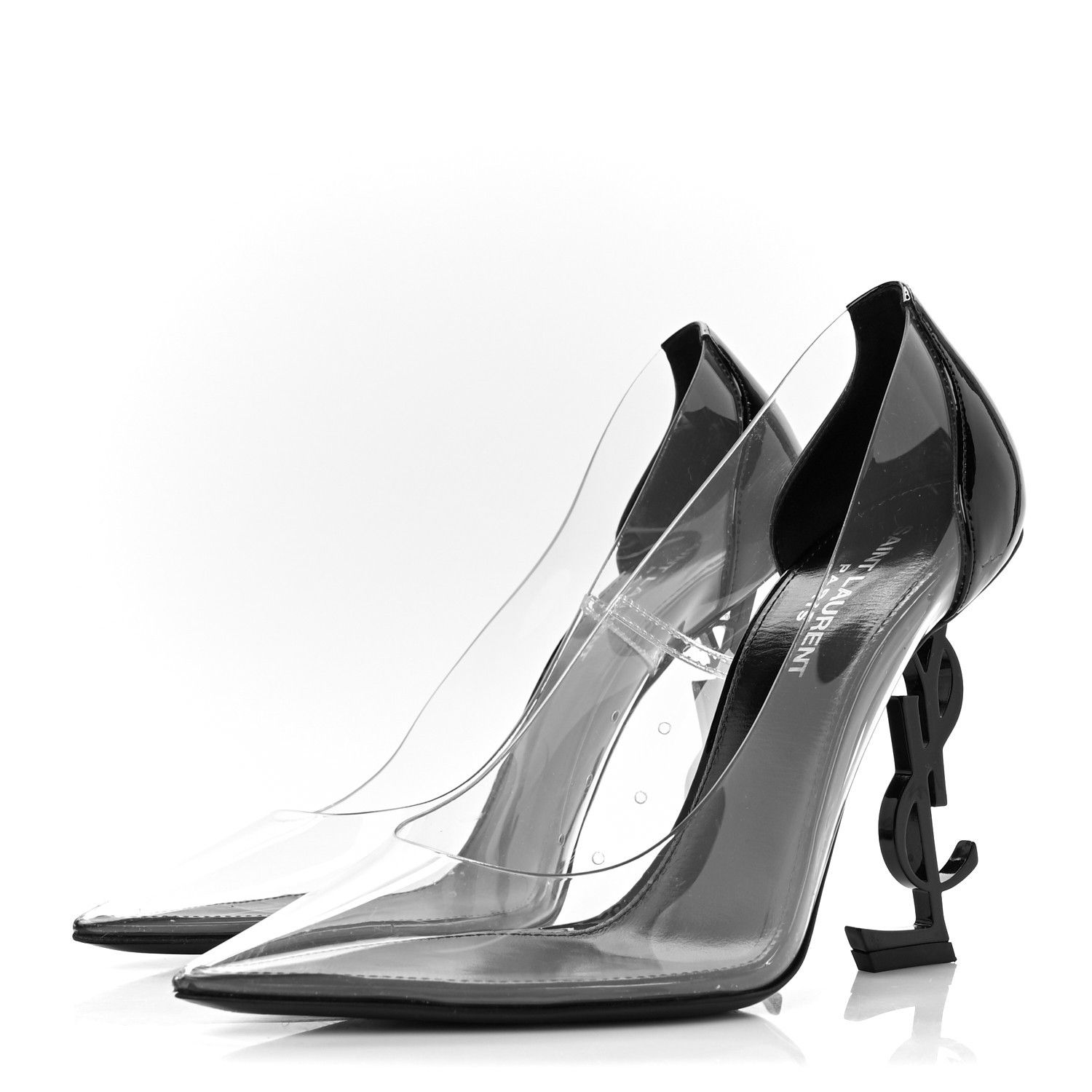 Saint Laurent Paris o1bcso1str1224 Opyum Heel In Pvc in Black Size US 6 / IT 36 - 3 Thumbnail