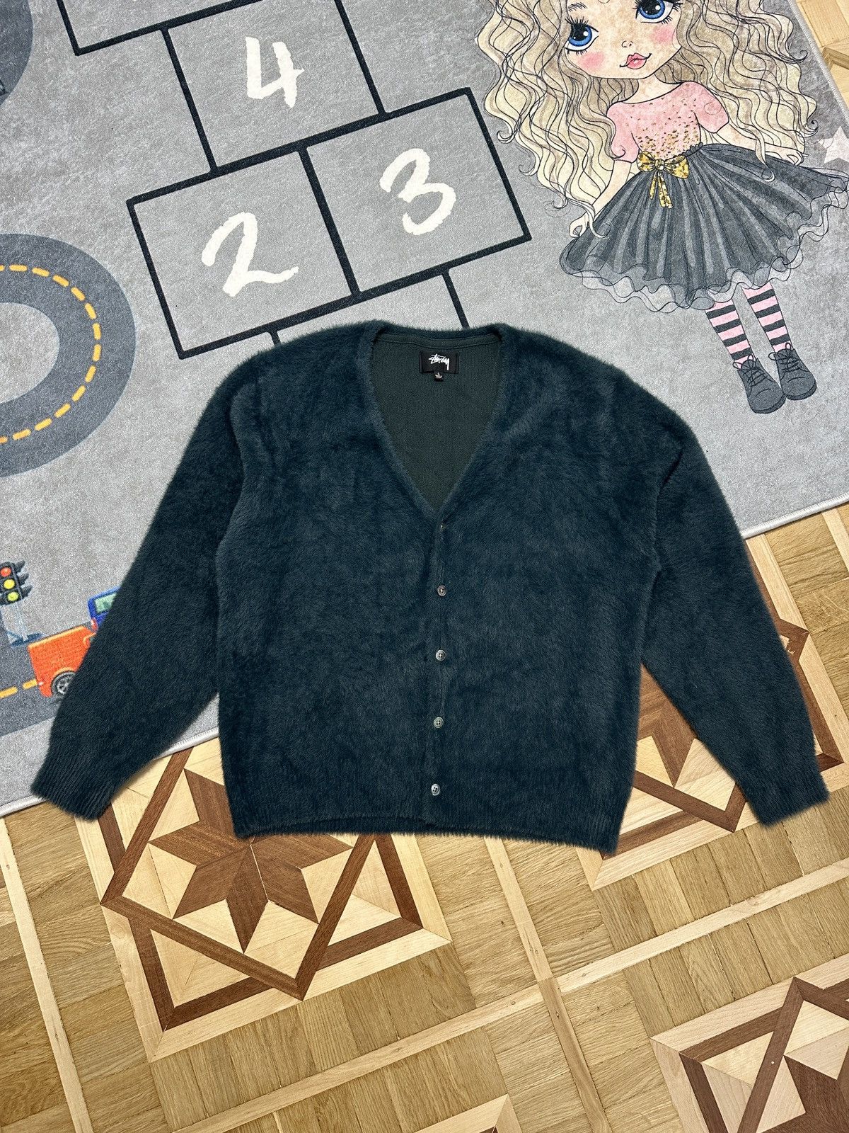 Stussy Stussy Shaggy Cardigan Royal Blue | Grailed