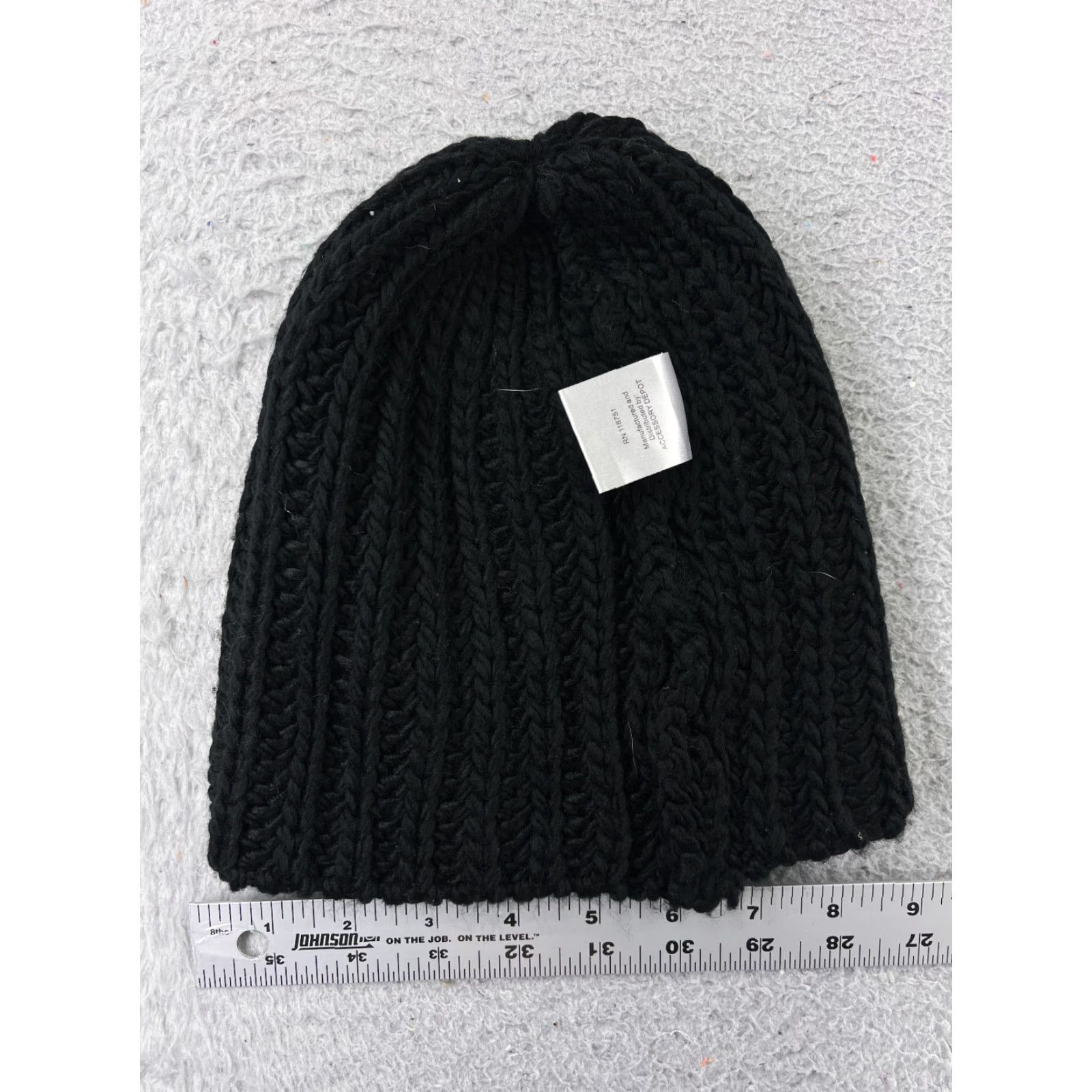 Vintage VINTAGE Accessory Depot Beanie Toque Womens Fall Winter Knit Black Casual Travel Ski Adjustable One Size Size ONE SIZE - 5 Thumbnail