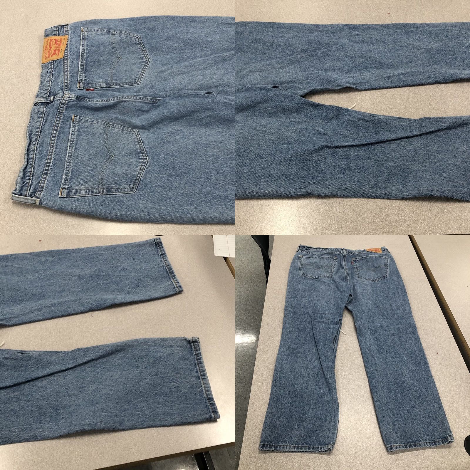 Levi's Levi's 541 Jeans 36x30 Straight Denim Blue 5-Pocket Mid Rise Stretch Regular Men's Pants Thrash Distressed Vintage: No USA 500 Series Style Jeans Size US 36 / EU 52 - 9 Thumbnail