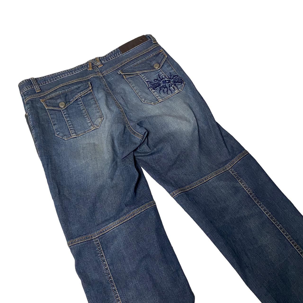If Six Was Nine K2 Japanese Flared Embroided Straight Cut Jeans Size US 32 / EU 48 - 6 Thumbnail