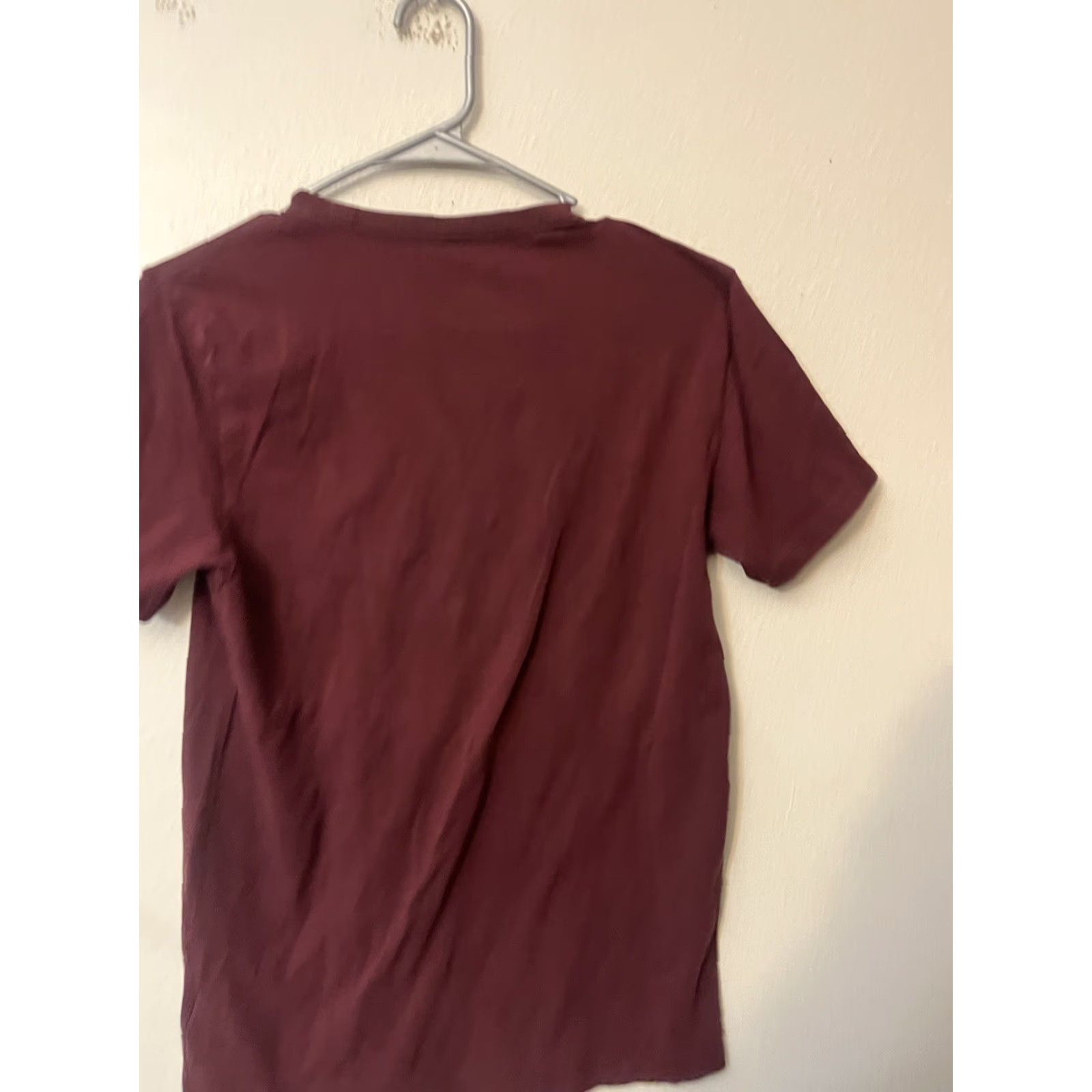 Express EXPRESS Crew Neck Tee Slim Short Sleeve Solid T-Shirt Maroon S Mens Size US S / EU 44-46 / 1 - 3 Thumbnail