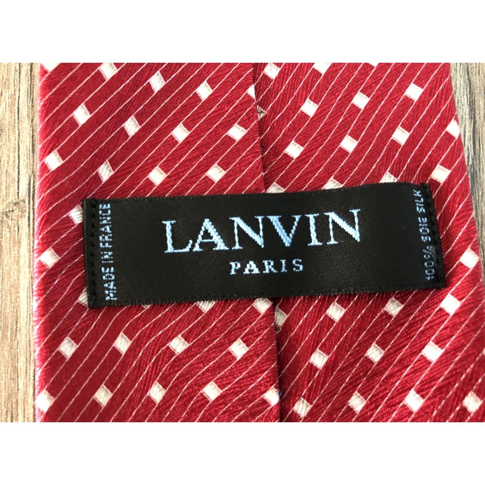 Lanvin Lanvin Classic Geometric Red Silk Tie Men's Size ONE SIZE - 5 Thumbnail