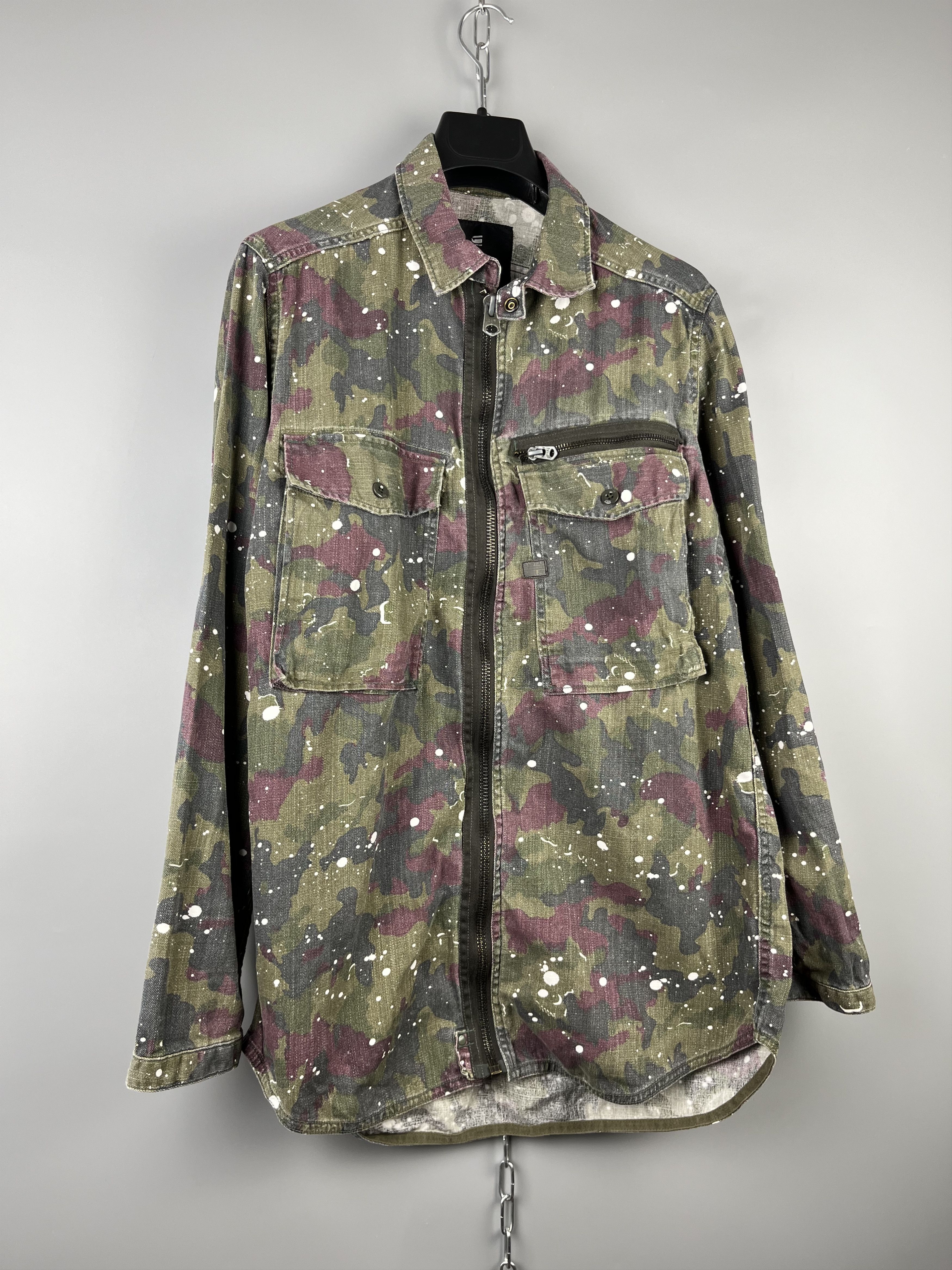 G-Star G Star Raw Painted Zip Casual Long Sleeve Shirt Size US M / EU 48-50 / 2 - 2 Thumbnail