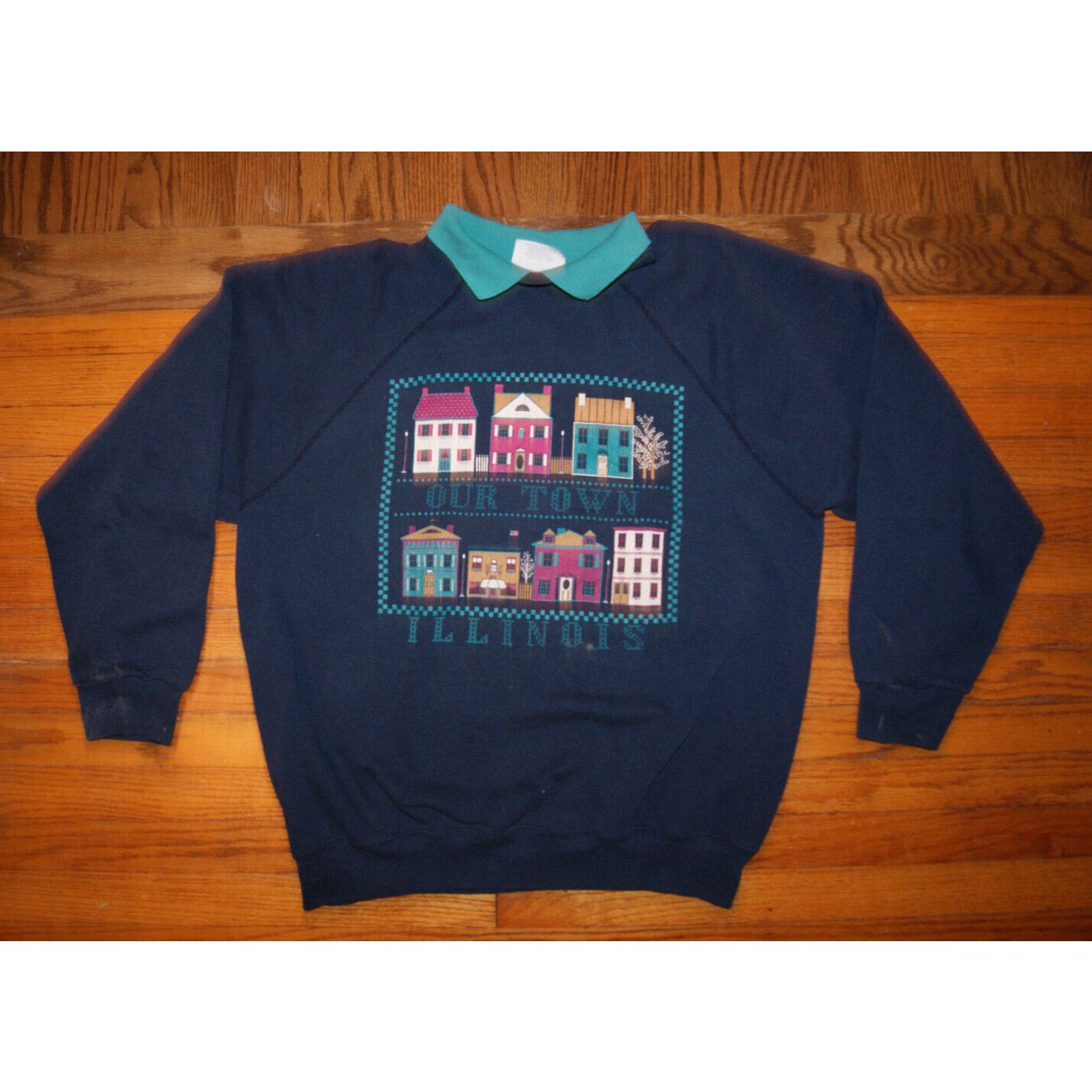Other VTG Grandma Collar Large Womens Sweatshirt ILLINOIS OUR TOWN Size L / US 10 / IT 46 - 2 Thumbnail