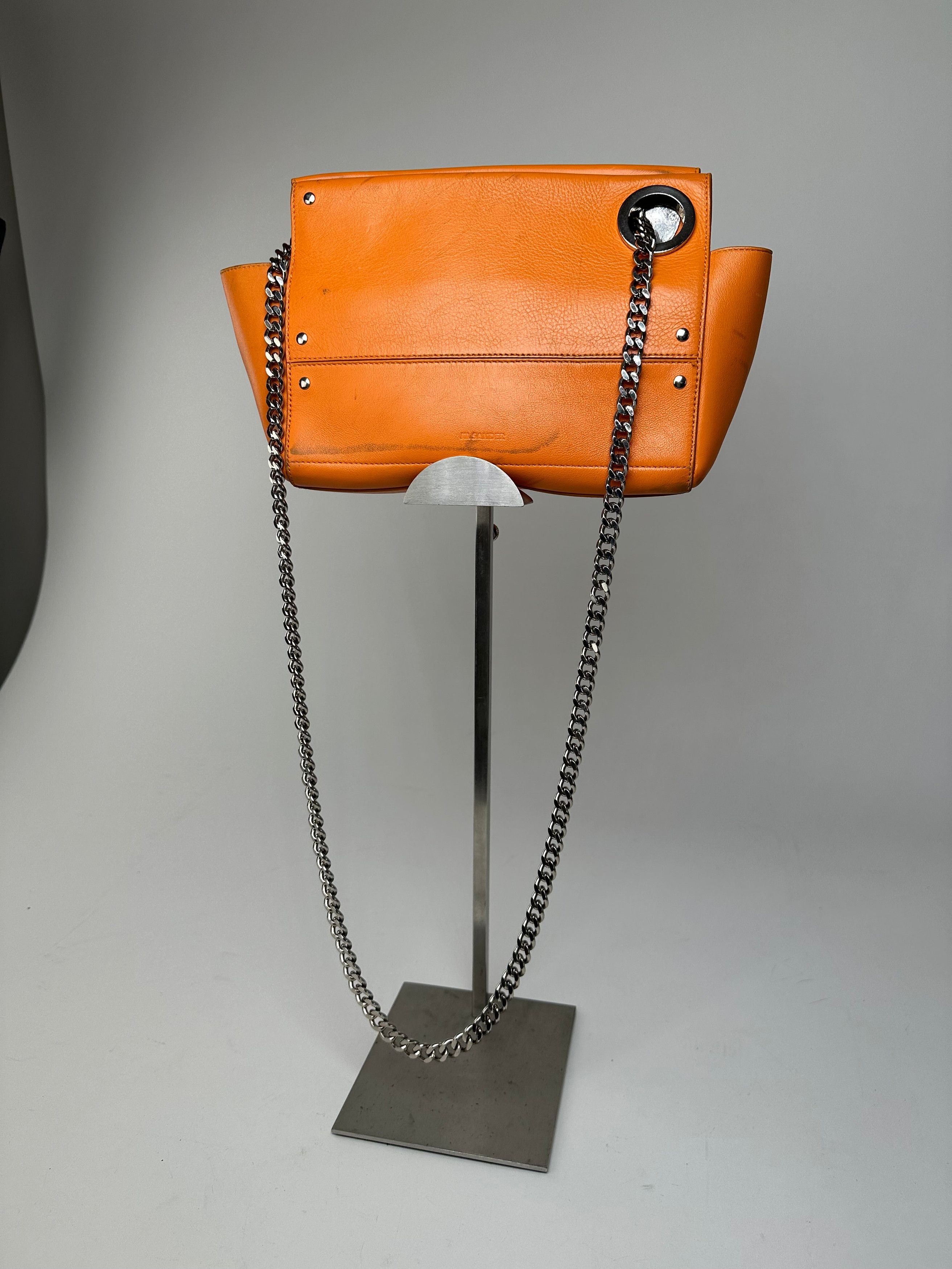 Jil Sander Vintage Orange Leather Chain Shoulder Bag Size ONE SIZE - 1 Thumbnail