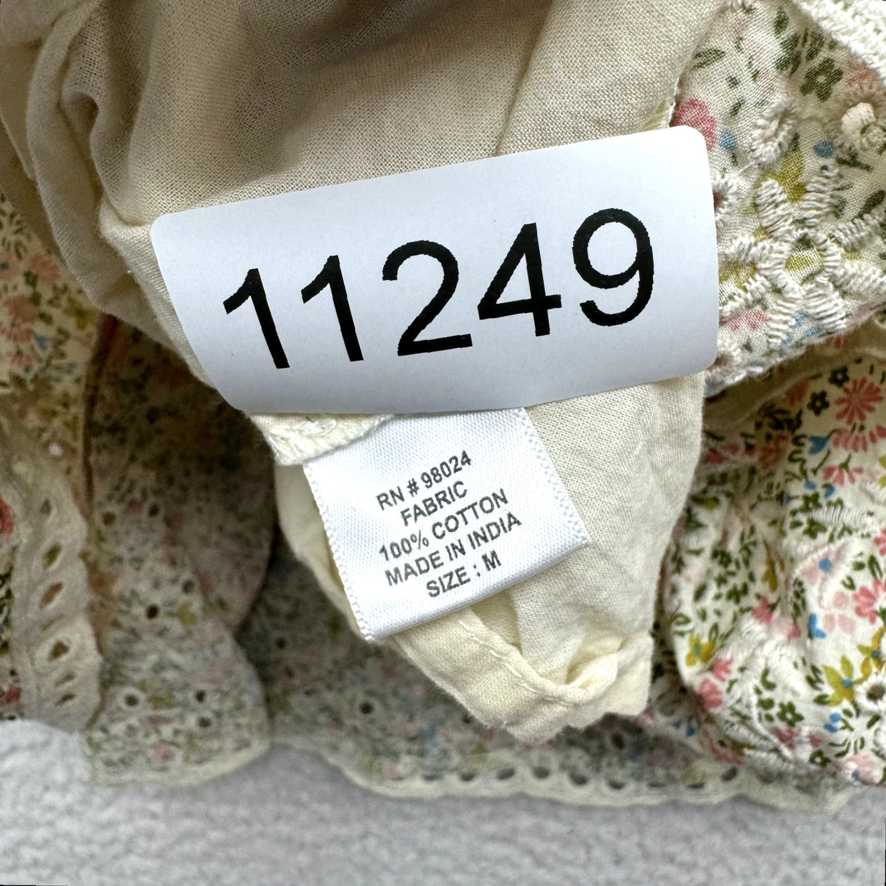 Vintage Y2K Vintage Mini Skirt M Beige Cotton Boho Ditsy Floral Coquette Prairie Cottagecore Fairy Womens Size 32" / US 10 / IT 46 - 6 Thumbnail