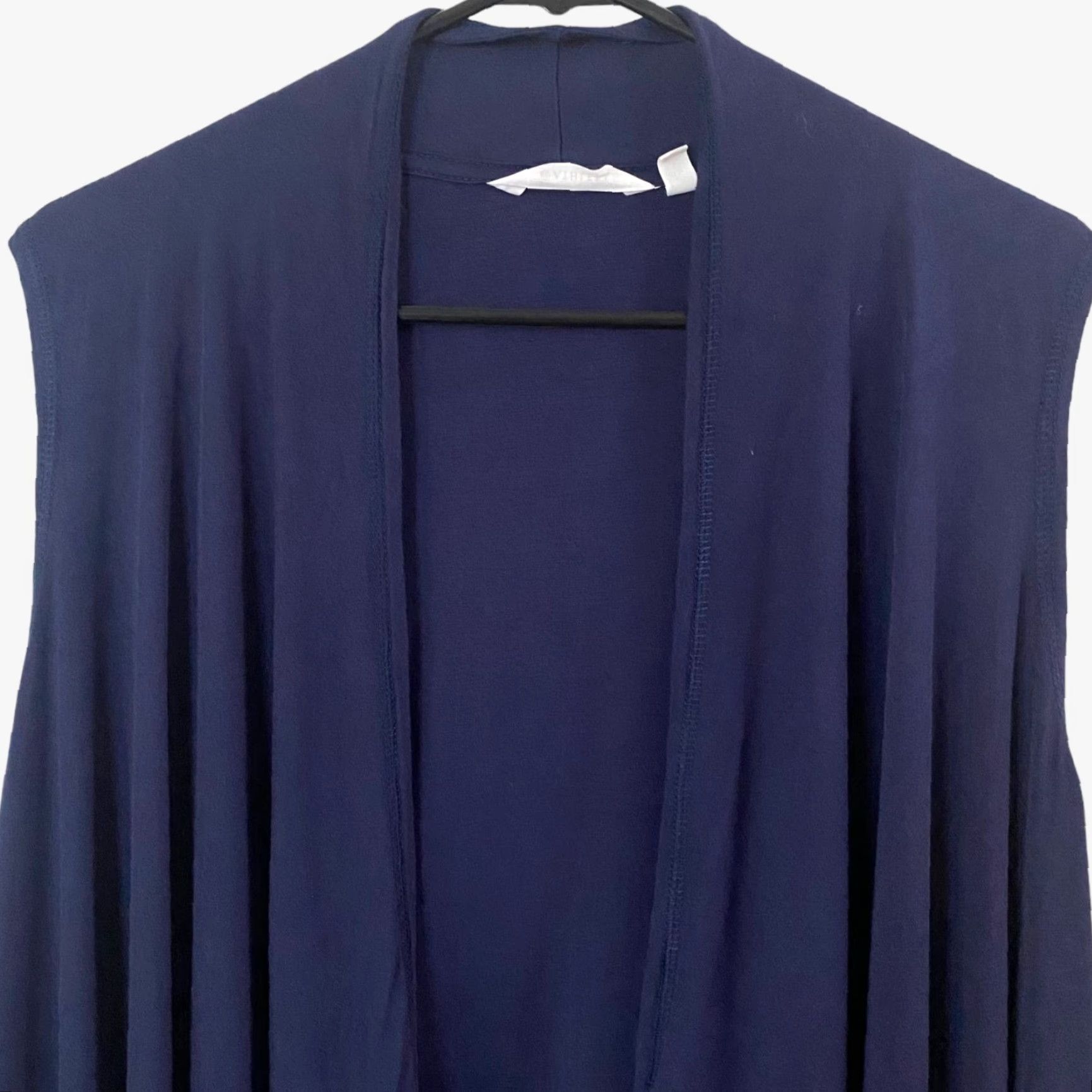 Athleta Athleta Cardigan Women's Medium Dark Blue Open-Front Sleeveless Waterfall Wrap Womens Size M / US 6-8 / IT 42-44 - 5 Thumbnail