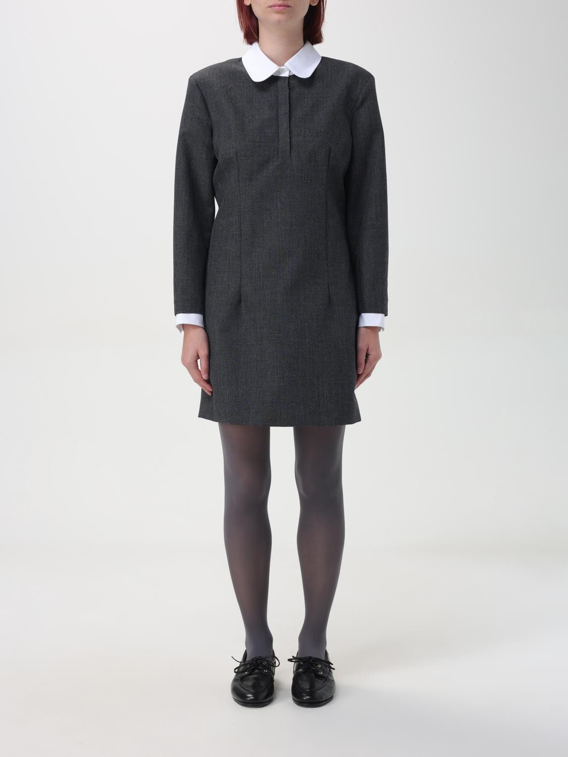 Thom Browne o1s22i1n0924 Tube Style Mini Wool Sheath Dress in Grey Size S / US 4 / IT 40 - 1 Thumbnail