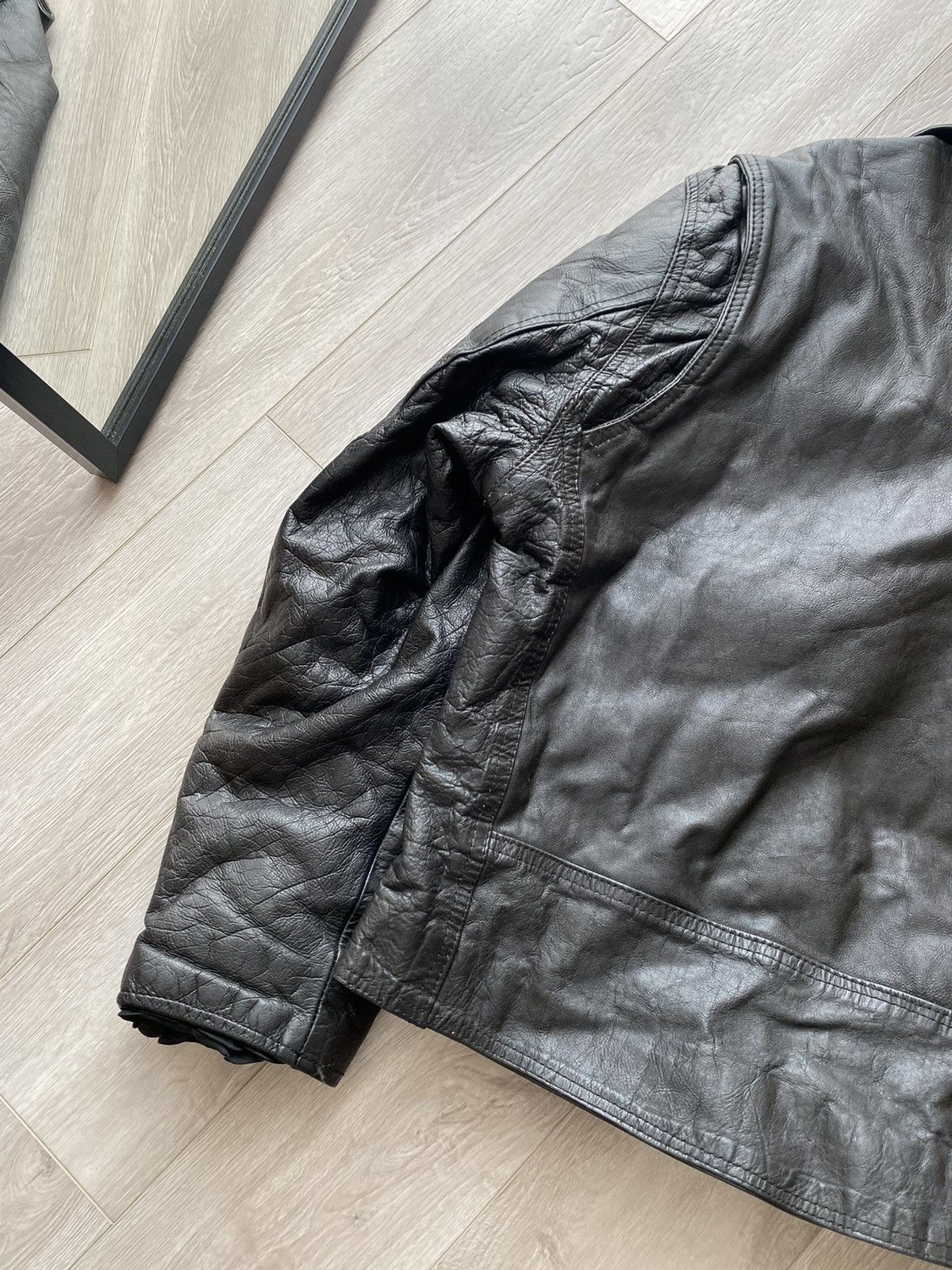 Vintage RARE 🔥 VINTAGE 90S FAST BLACK LEATHER MOTO BIKER JACKET Size US M / EU 48-50 / 2 - 9 Thumbnail