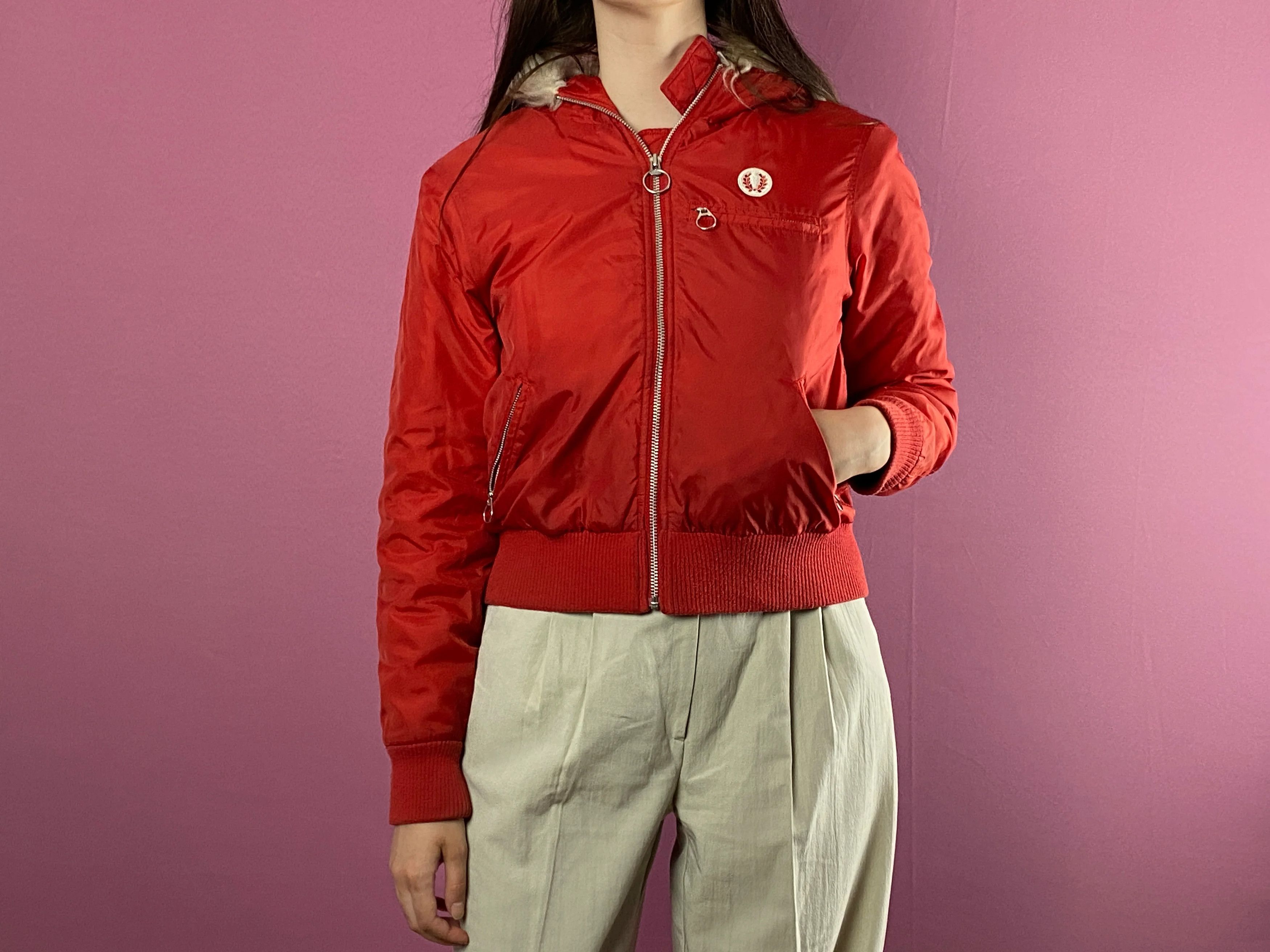 Fred Perry 90s Fred Perry Vintage Women's Faux Fur Hooded Jacket - M Size M / US 6-8 / IT 42-44 - 3 Thumbnail