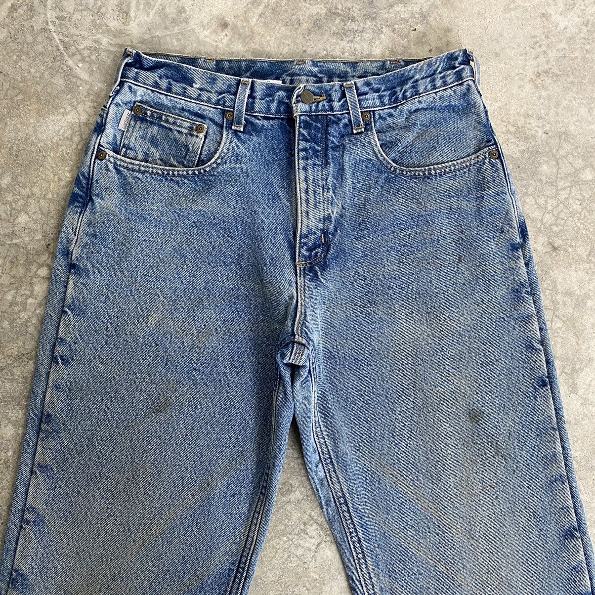 VTG Carhartt Blanket Lined Relaxed Fit Light Blue Jeans