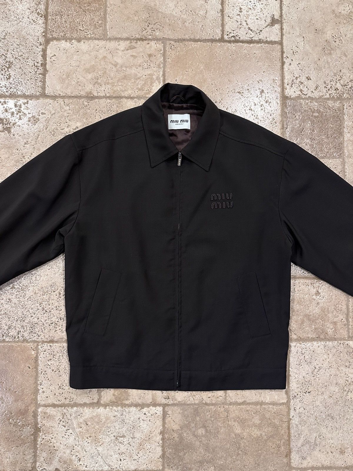 Miu Miu Miu Miu Mohair Blouson Zip Bomber Ebony Brown Light Jacket Size M / US 6-8 / IT 42-44 - 3 Thumbnail