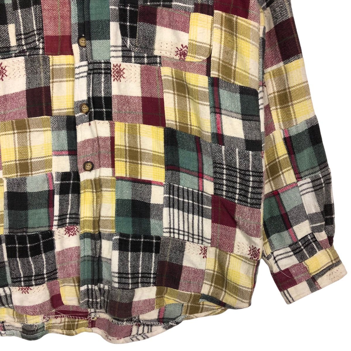 Flannel 🔥Vtg Flannel Jacket Patchwork Design Kearney House Japan Size US L / EU 52-54 / 3 - 5 Thumbnail