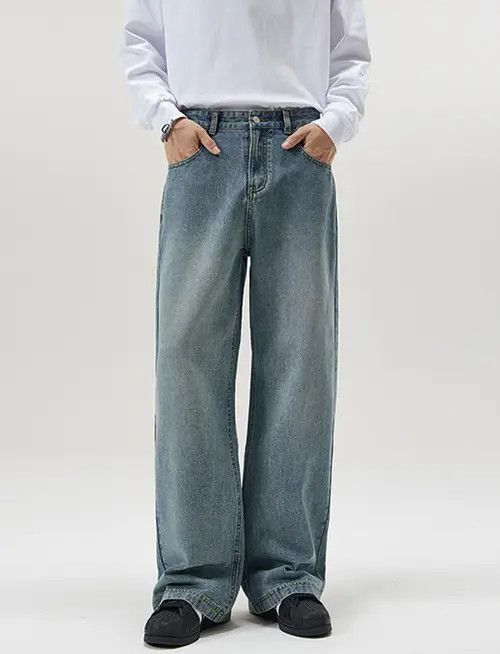 Japanese Brand Pants Men's American loose straight wide-leg jeans Size US 32 / EU 48 - 1 Thumbnail