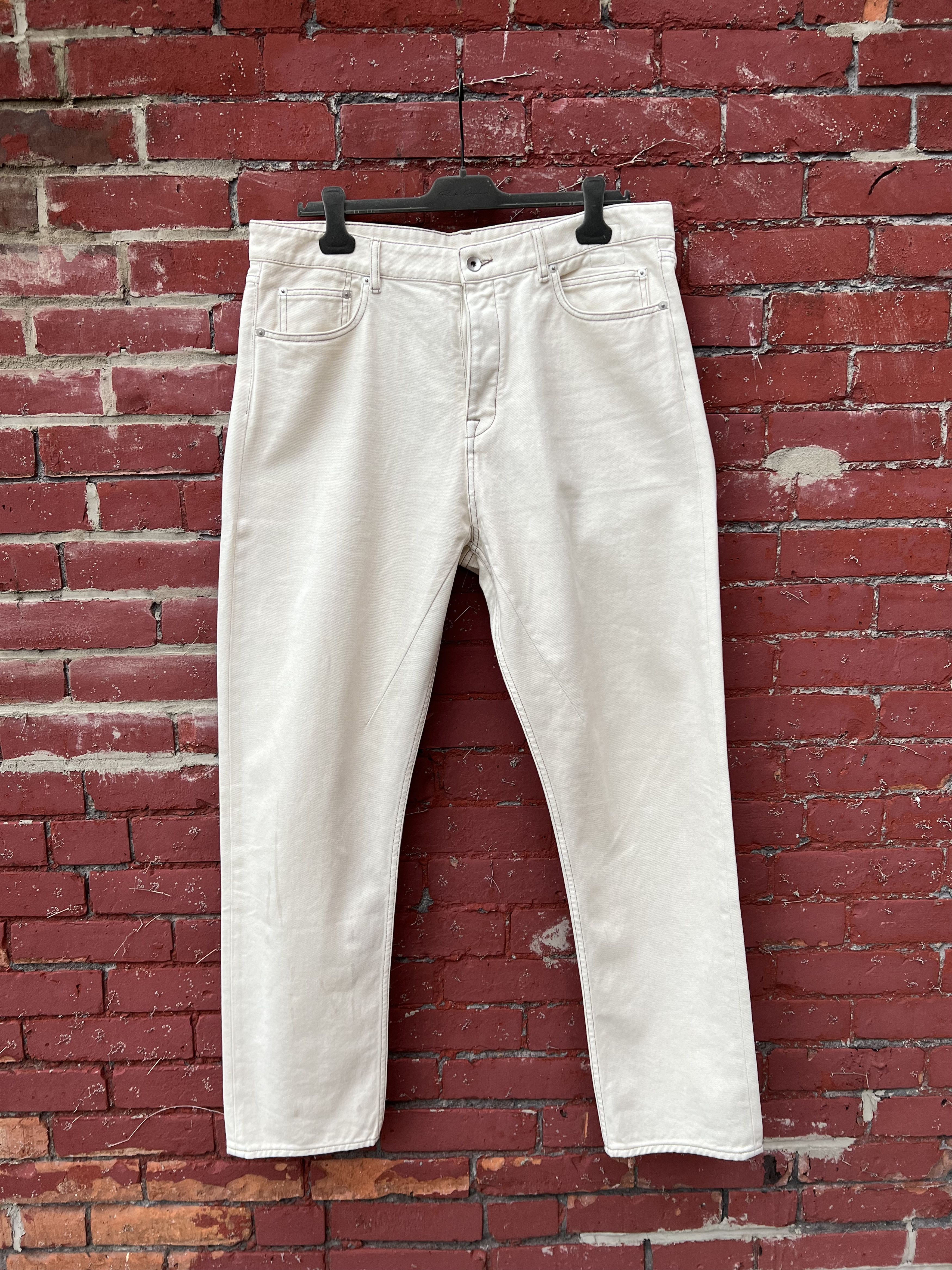 image of Rick Owens Drkshdw Performa Cut Denim Jeans in Natural, Men's (Size 36)