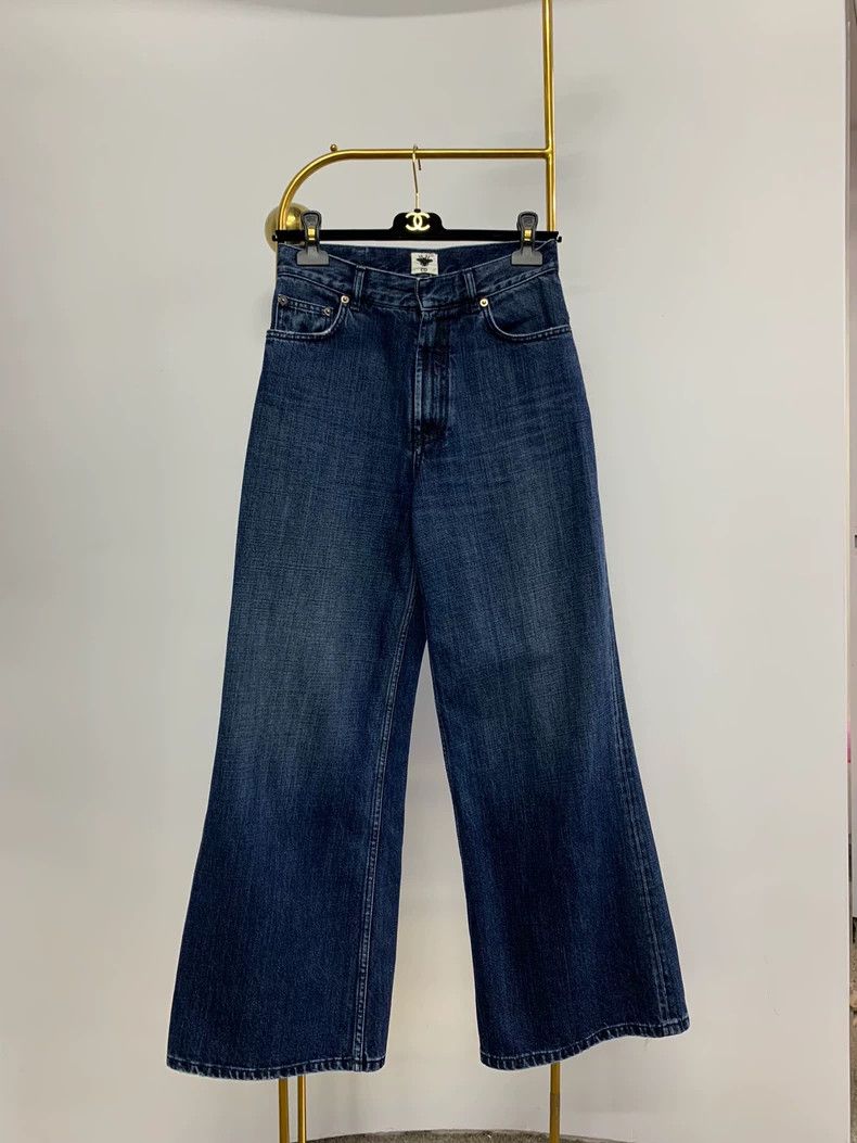 Dior Dior Classic Blue Wide-Leg Jeans - dmc Size US 34 / EU 50 - 1 Thumbnail