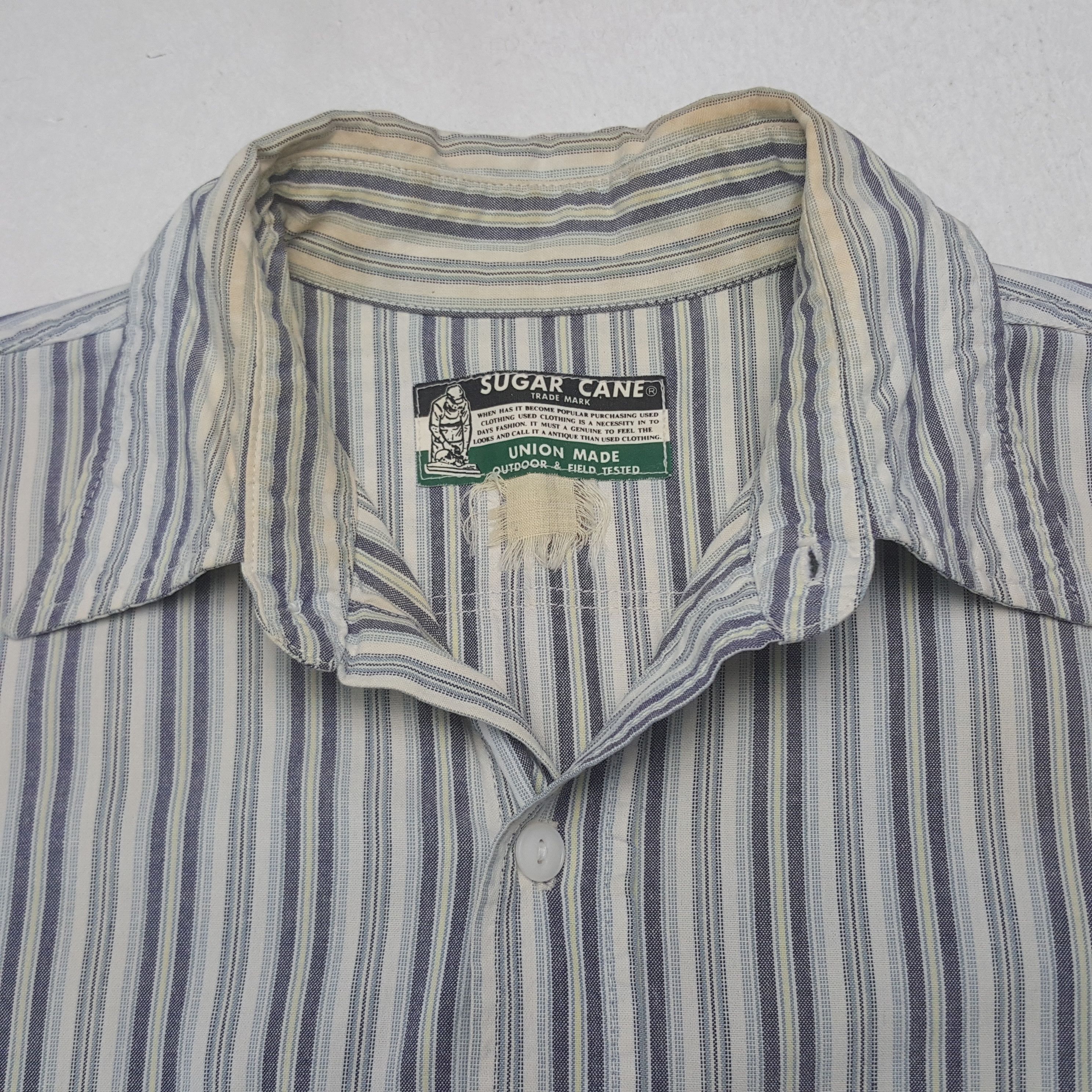 Sugar Cane Vintage Sugar Cane Worker Striped Button Up Shirt Size US M / EU 48-50 / 2 - 4 Thumbnail