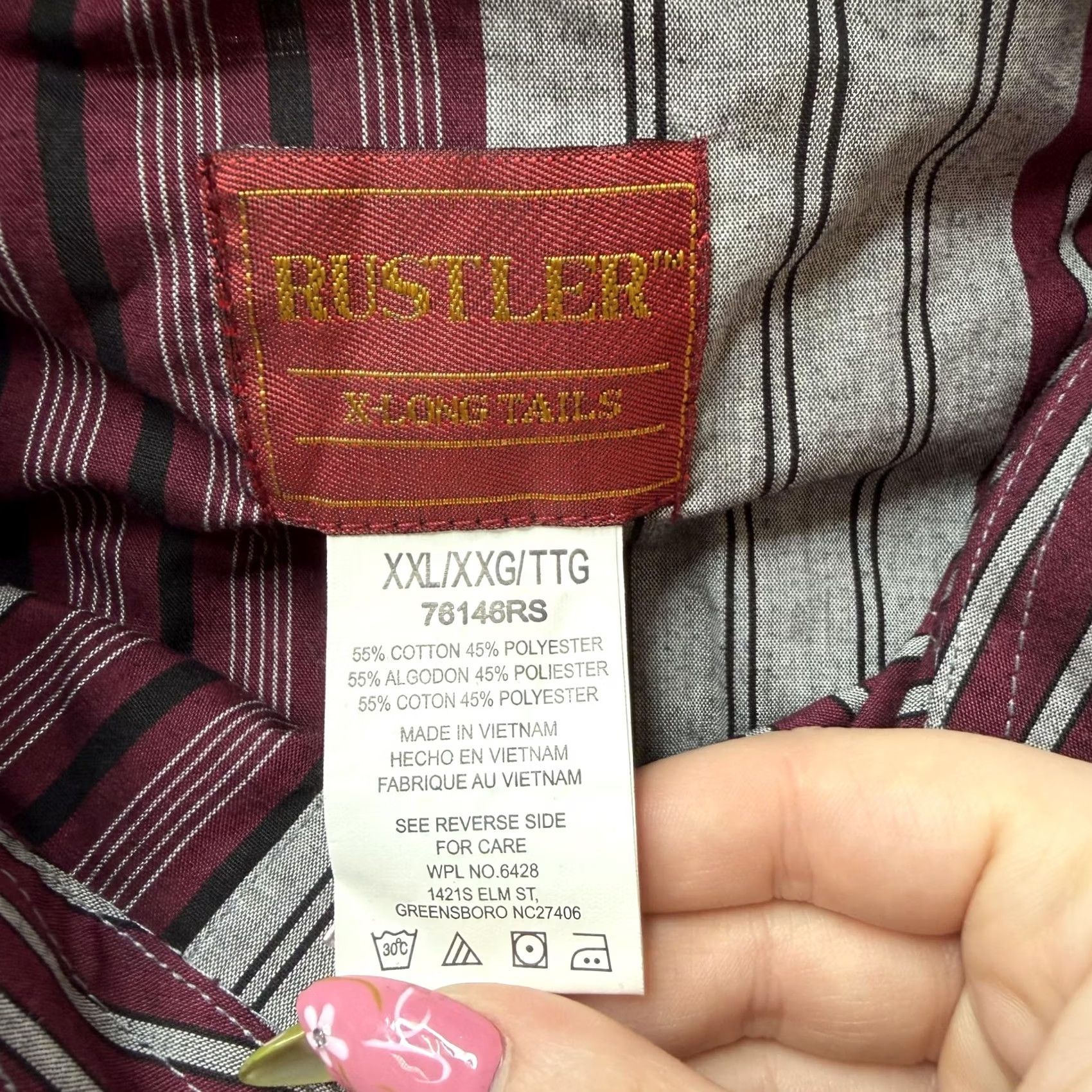 Vintage Rustler Shirt Mens 2XL Red Striped Short Sleeve Western Pearl Snap Button Up Shirt Size US XXL / EU 58 / 5 - 2 Thumbnail