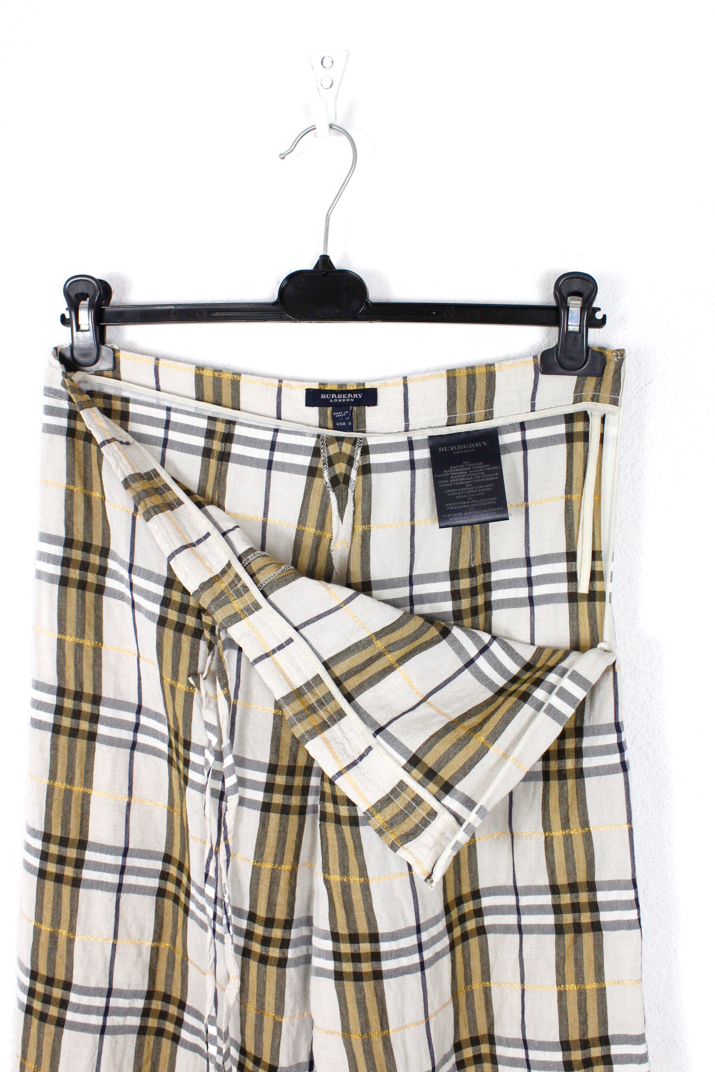 Burberry × Burberry Prorsum Burberry Nova Check Silk Viscose Pants Y2K Size 30" / US 8 / IT 44 - 5 Thumbnail