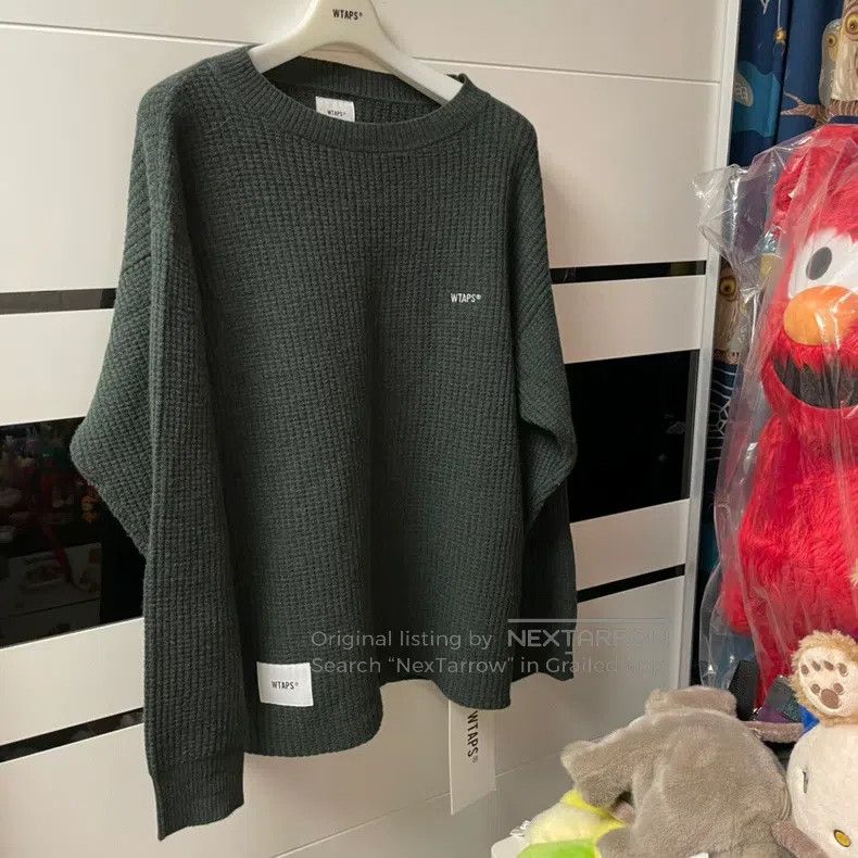 Wtaps Wtaps Waffle knit sweater green Size US M / EU 48-50 / 2 - 2 Thumbnail